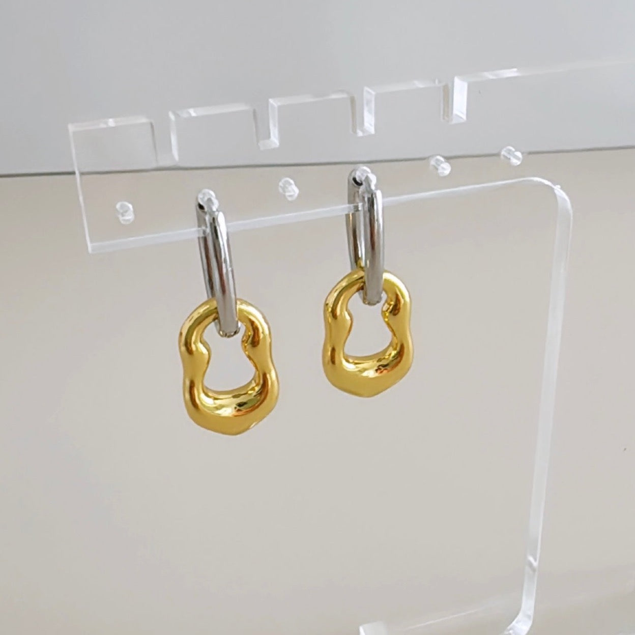 Gold and Silver Earring