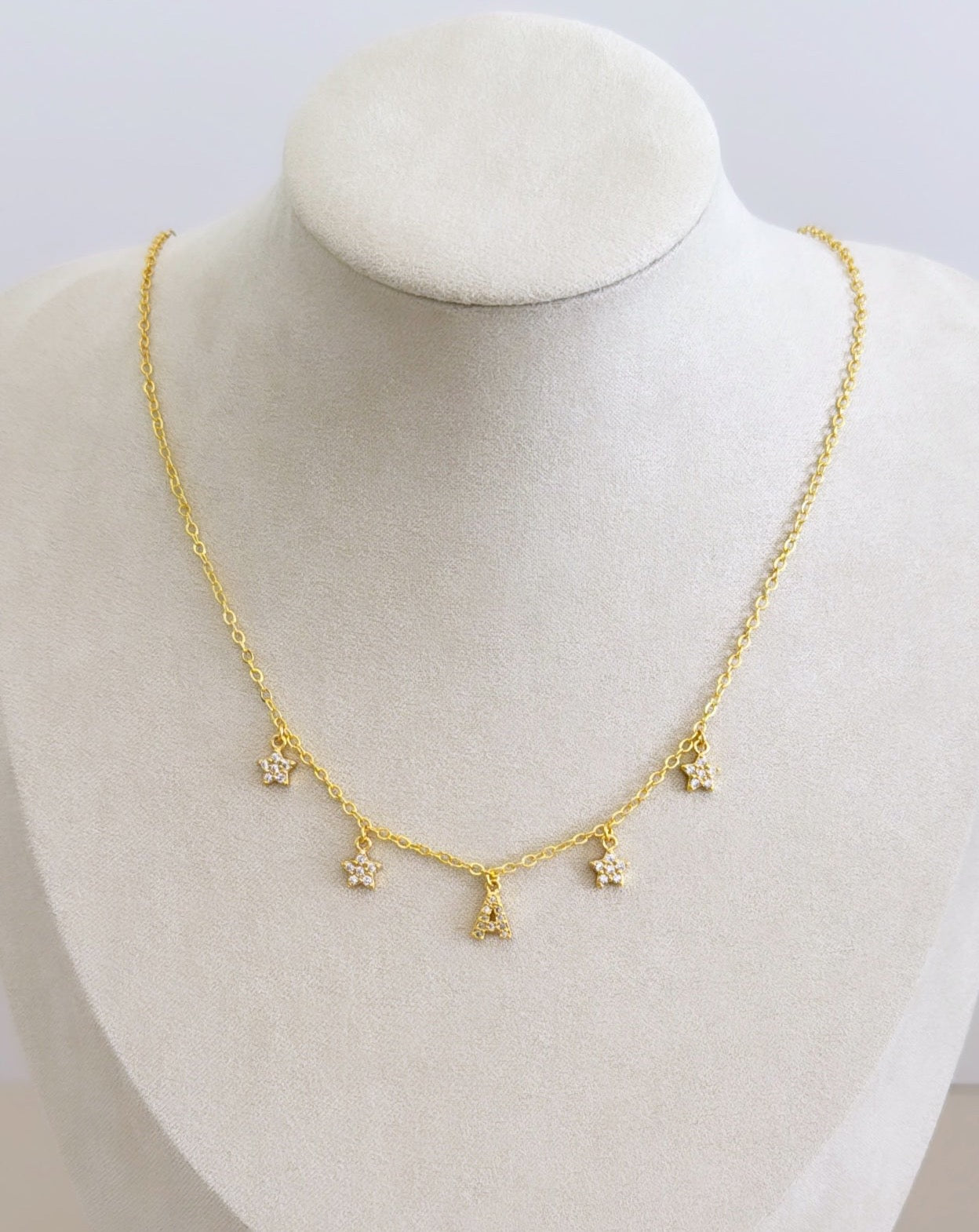 Initial and Stars Necklace