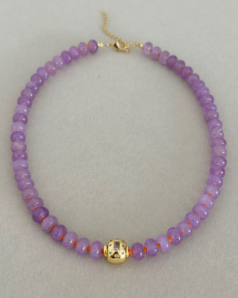 Lavender Glow Beaded Necklace