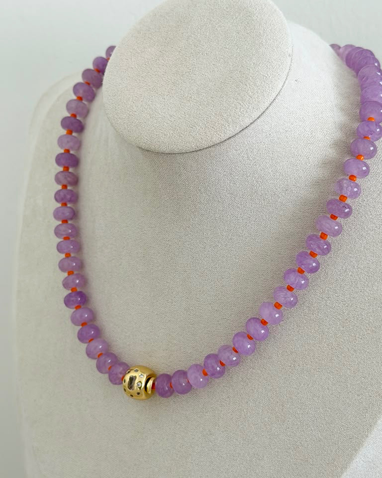 Lavender Glow Beaded Necklace