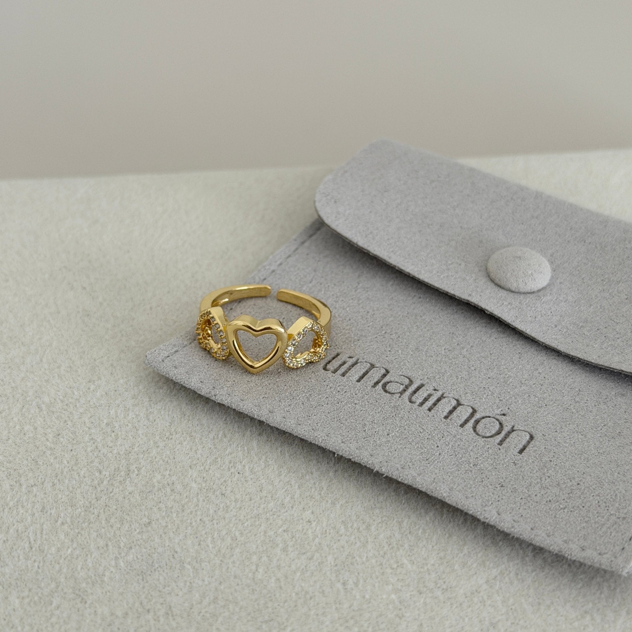 Amara Double Heart Gold Ring - ring jewelry | LimaLimón Store - 2