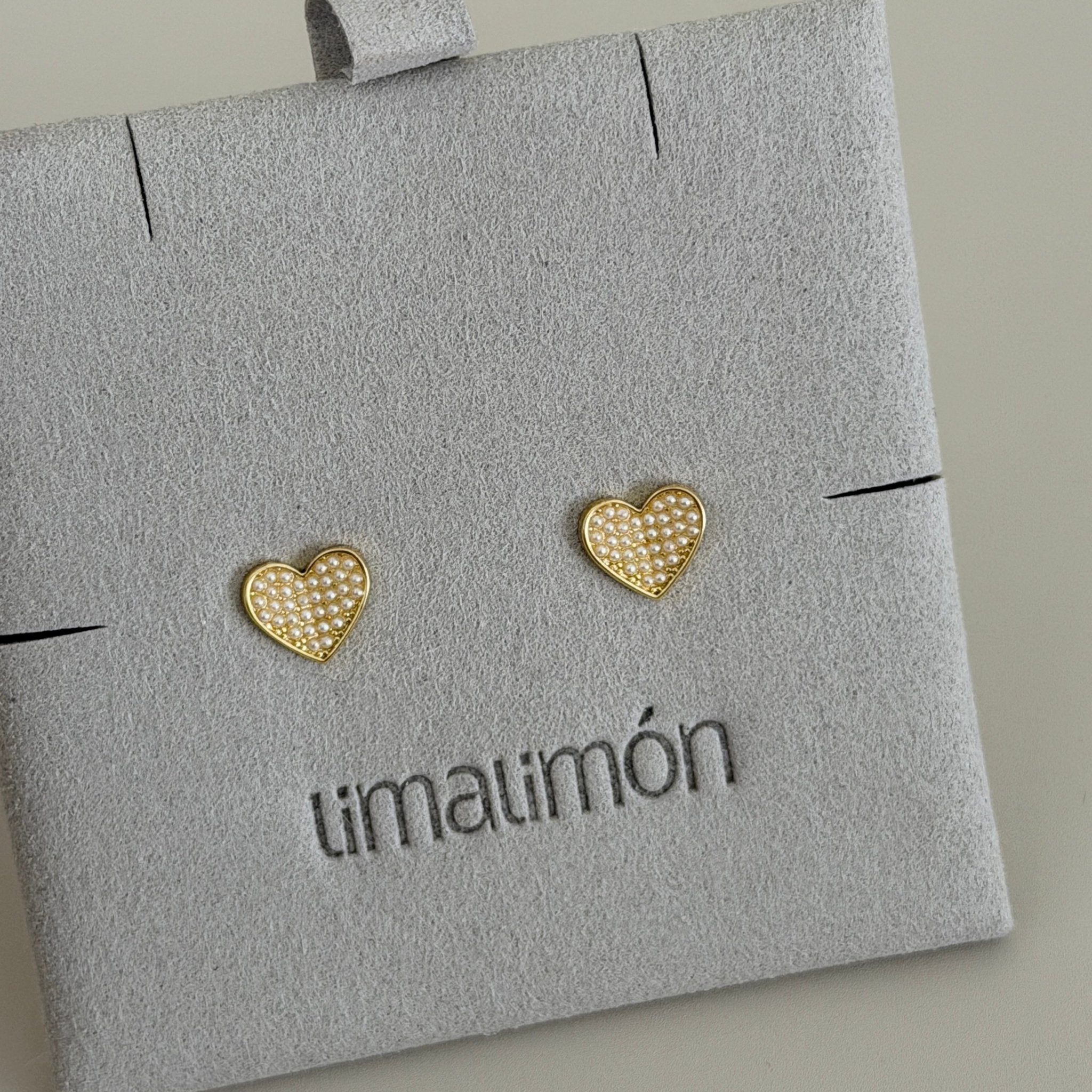 Amore Pavé Heart Stud Earrings - Earring | LimaLimón Store - 3