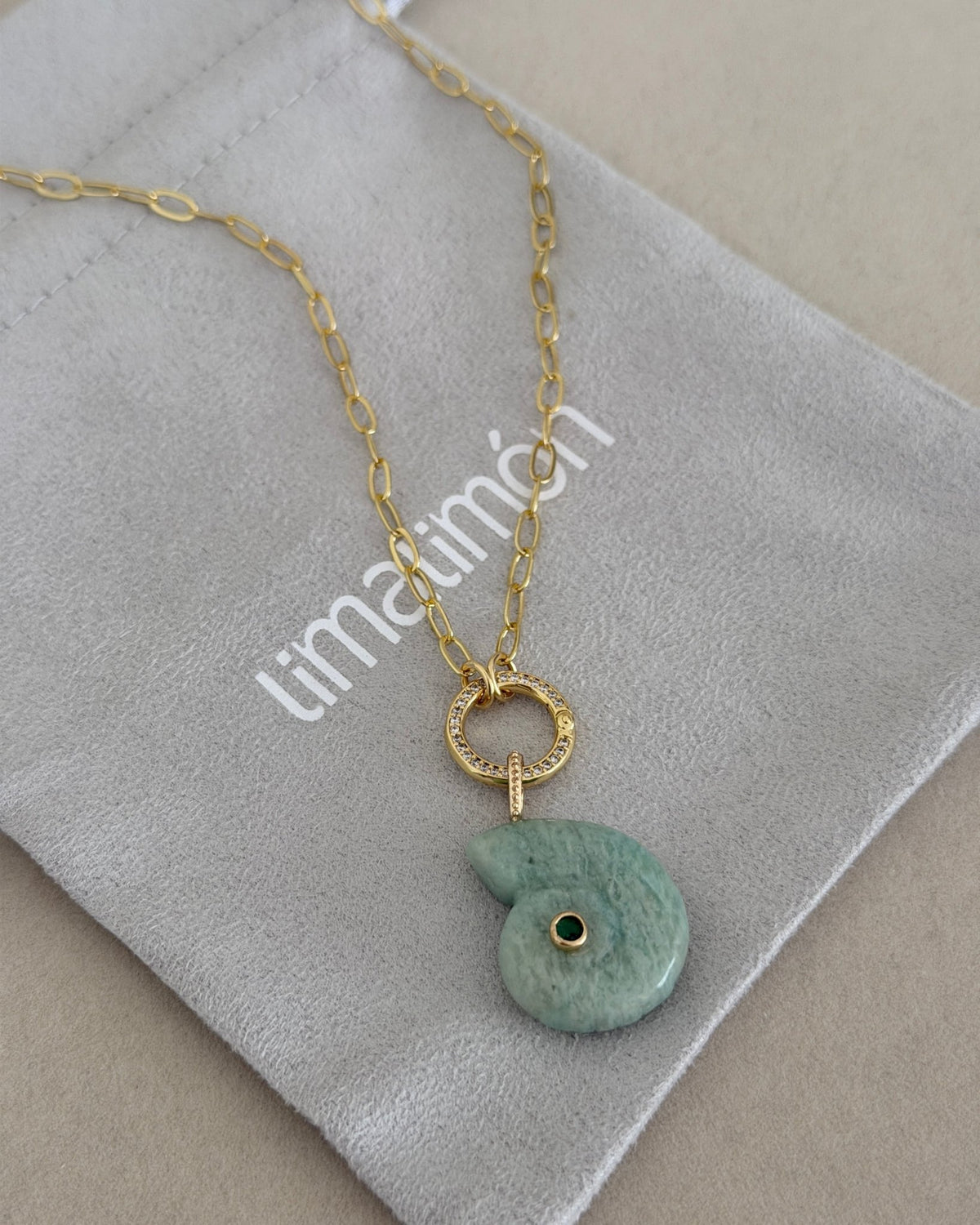 Aqua Ammonite Necklace - Necklaces | LimaLimón Store - 4