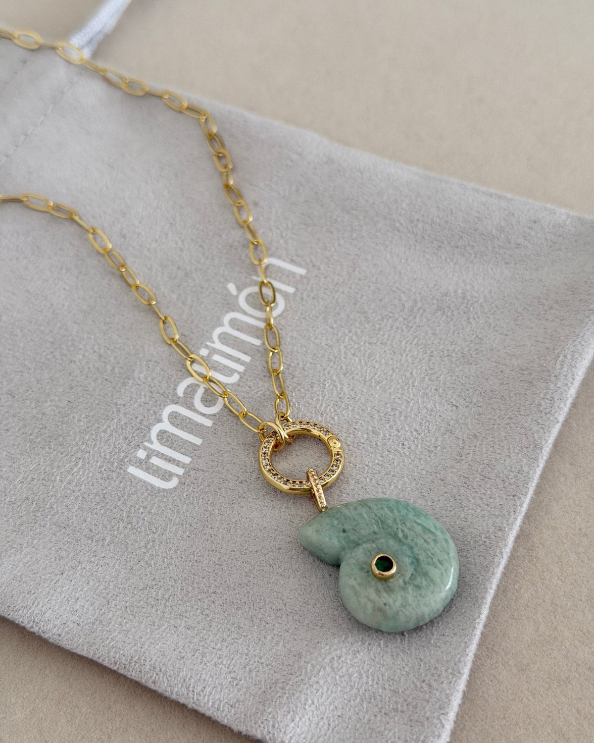 Aqua Ammonite Necklace - Necklaces | LimaLimón Store - 5