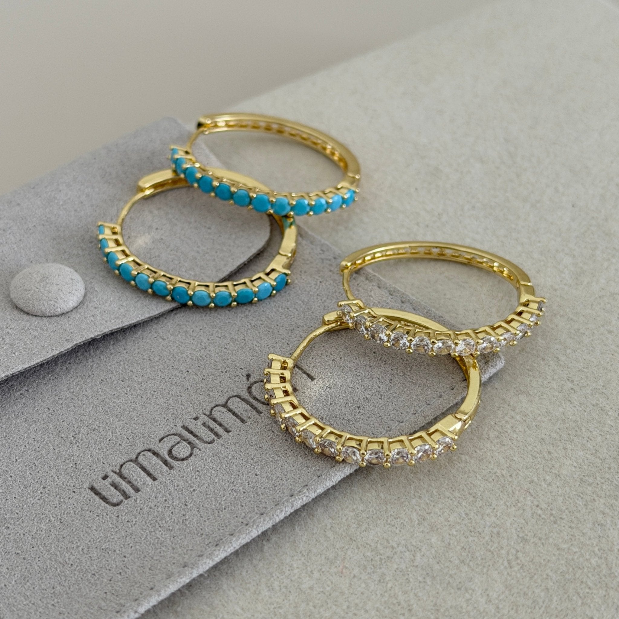 Aria Pavé Hoop Earrings - Earring | LimaLimón Store - 4