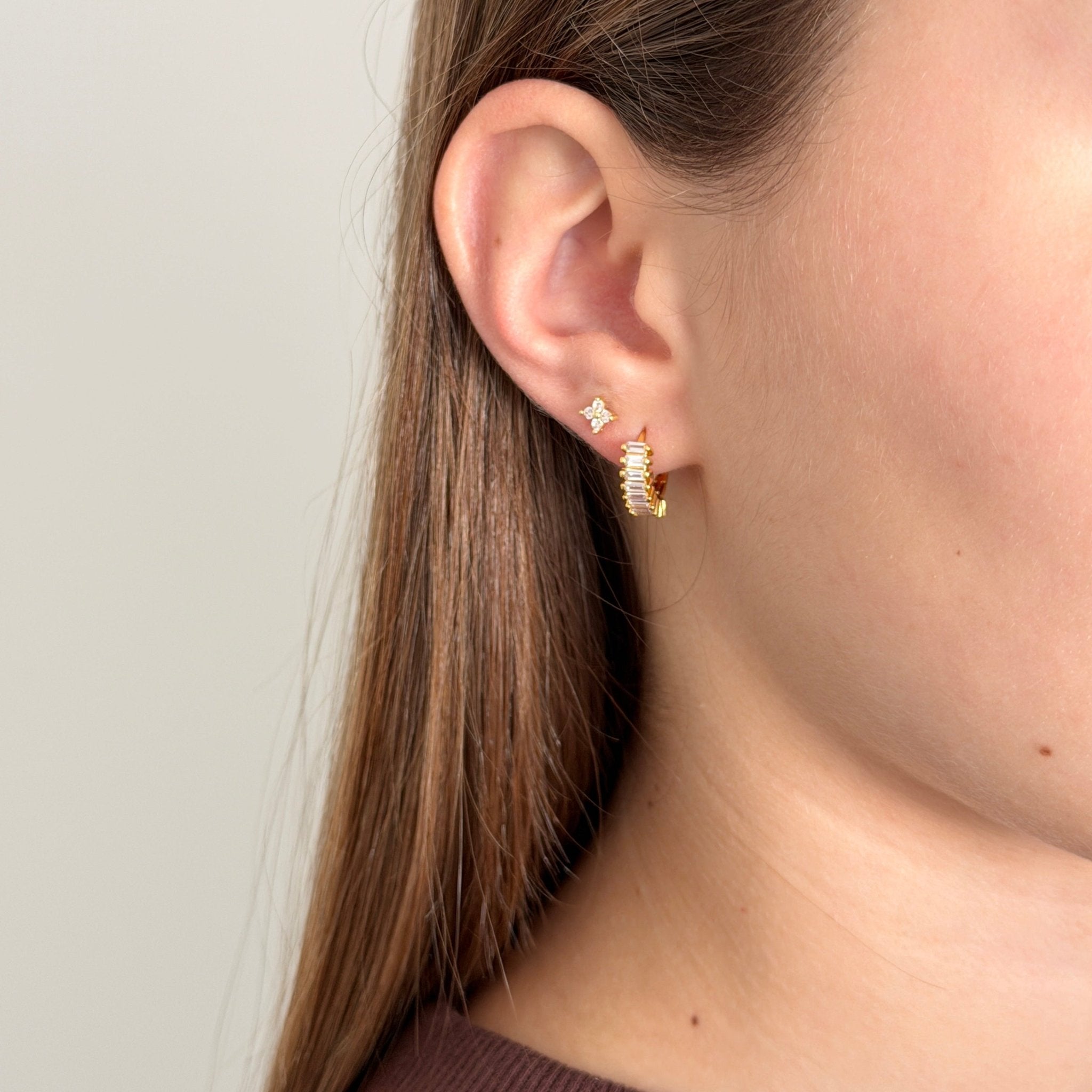 Baguette Crystal Hoop Earrings - Earring | LimaLimón Store - 6