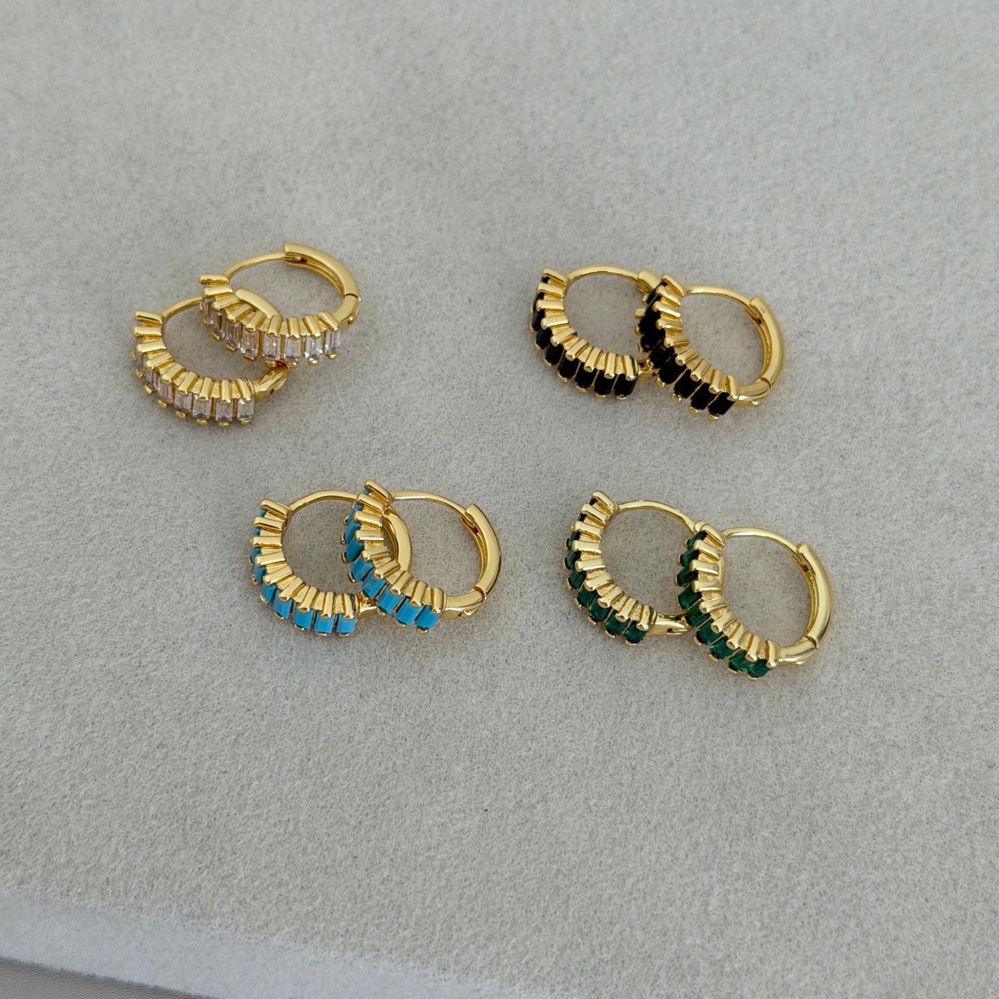 Baguette Crystal Hoop Earrings - Earring | LimaLimón Store - 7