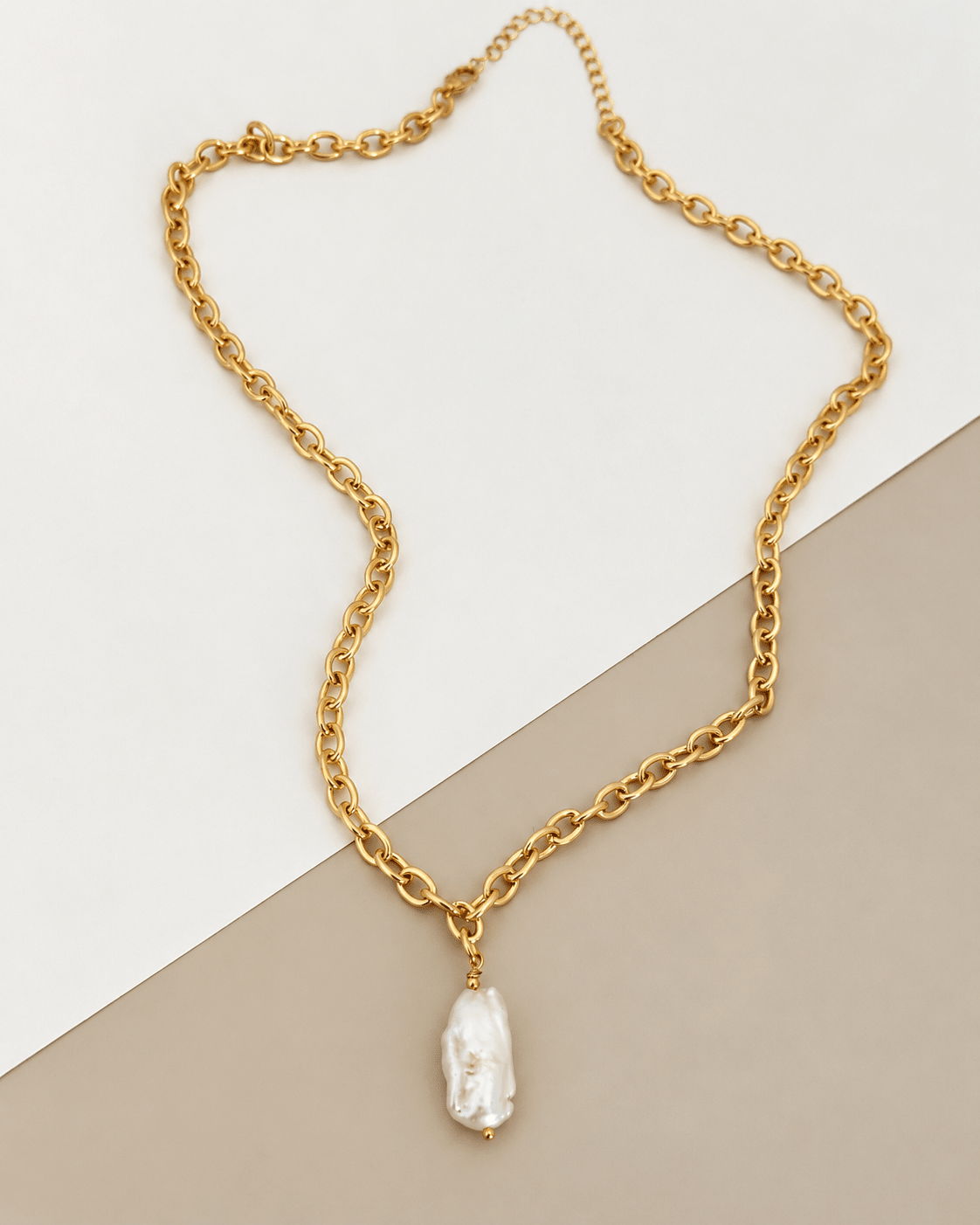 Baroque Pearl Chain Necklace - Necklaces | LimaLimón Store - 1
