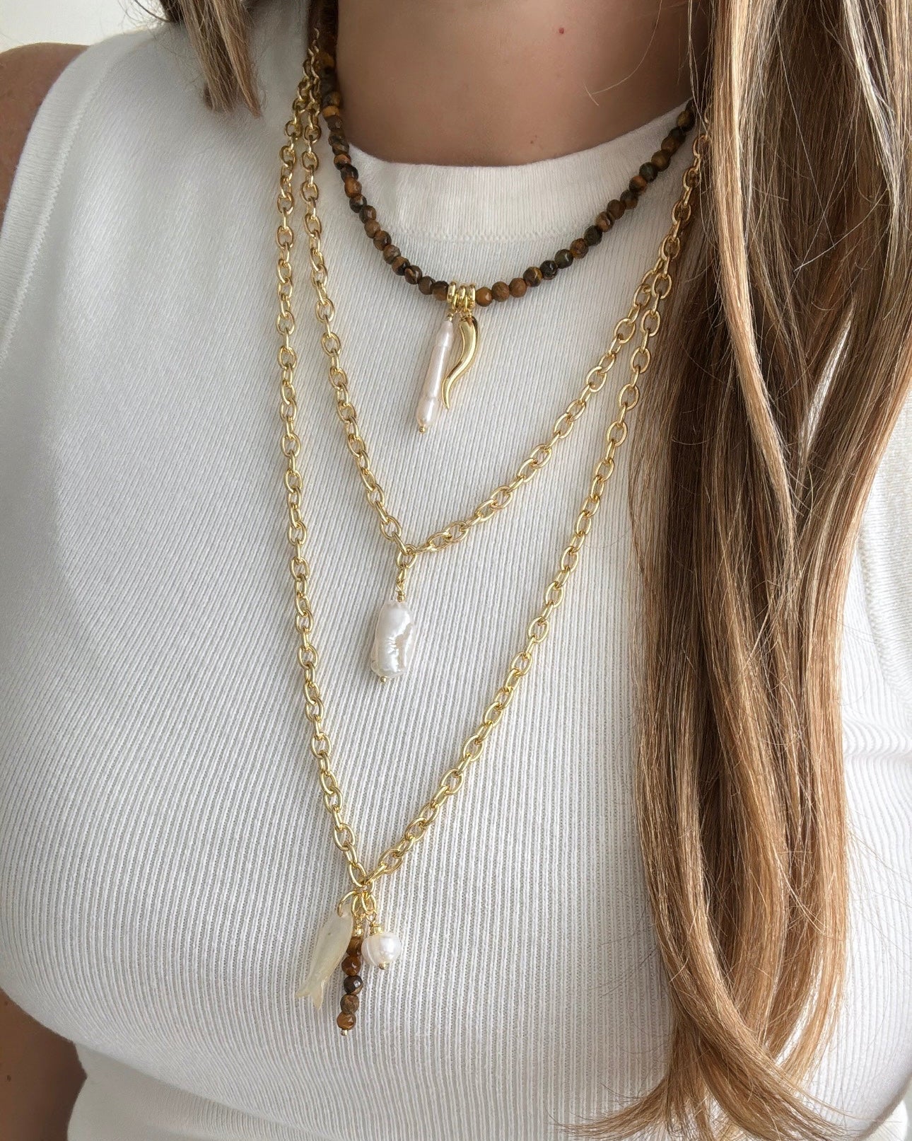 Baroque Pearl Chain Necklace - Necklaces | LimaLimón Store - 3
