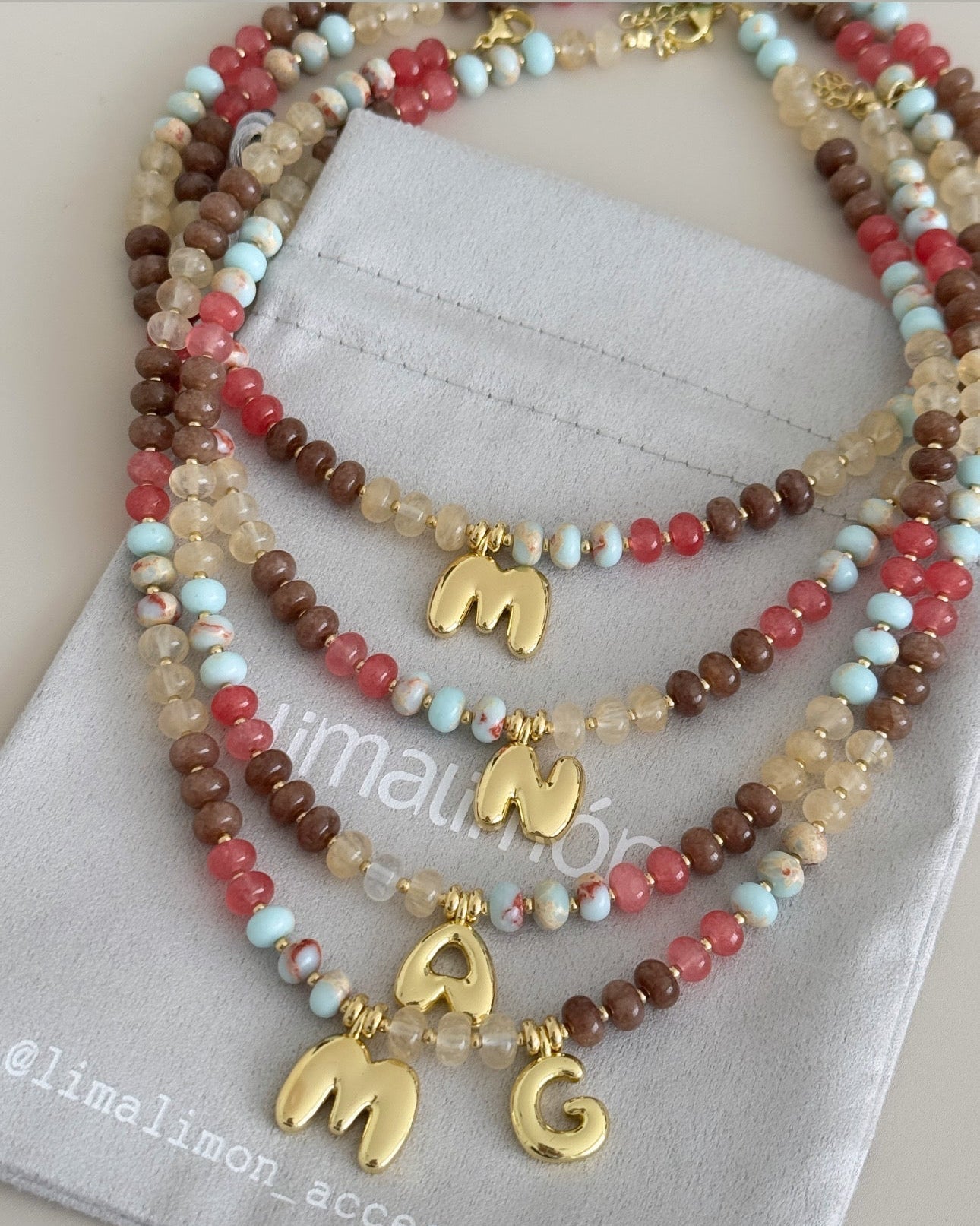 Beaded Initial Necklace - Collares | LimaLimón Store - 5