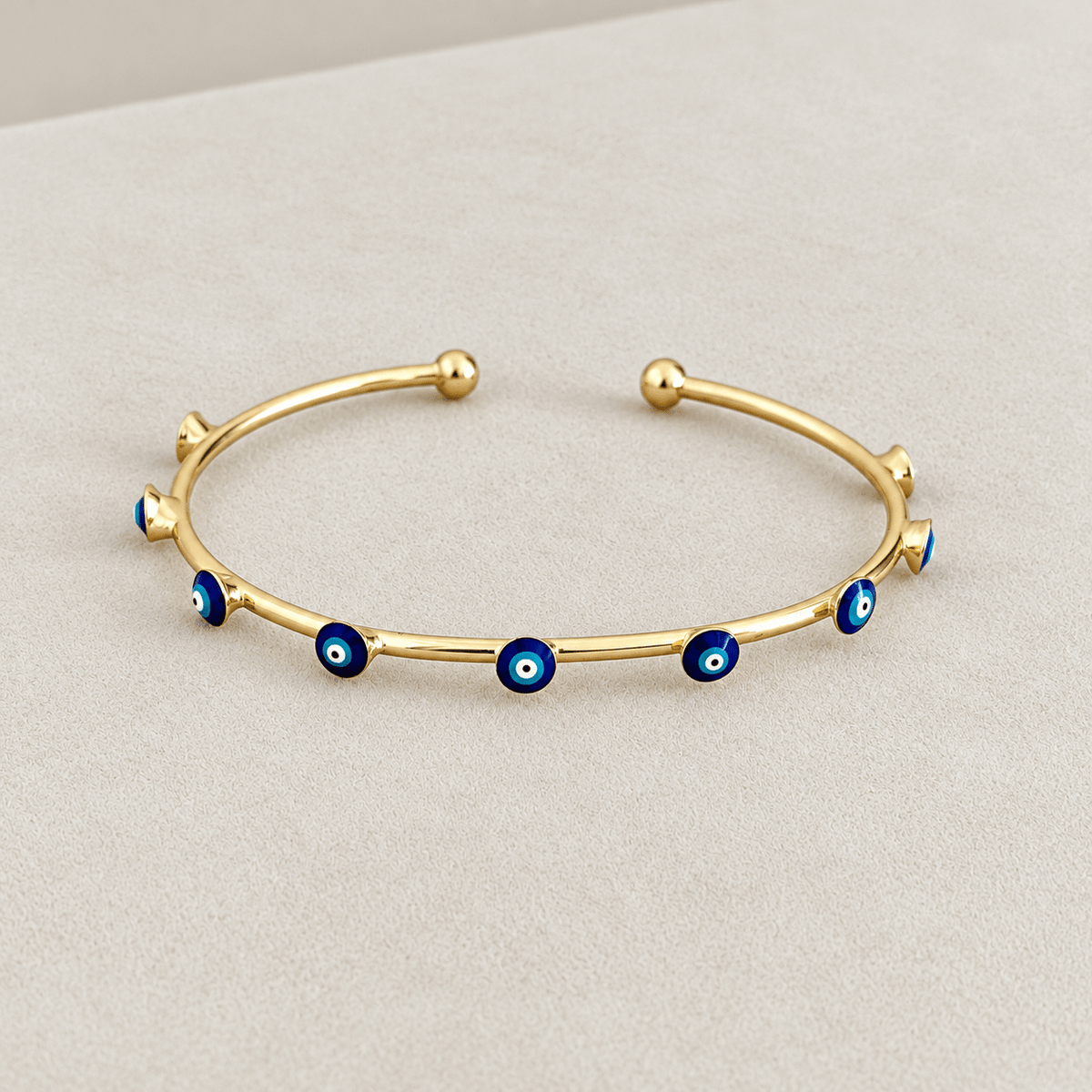 Blue Evil Eye Cuff Bracelet - Bracelets | LimaLimón Store - 3