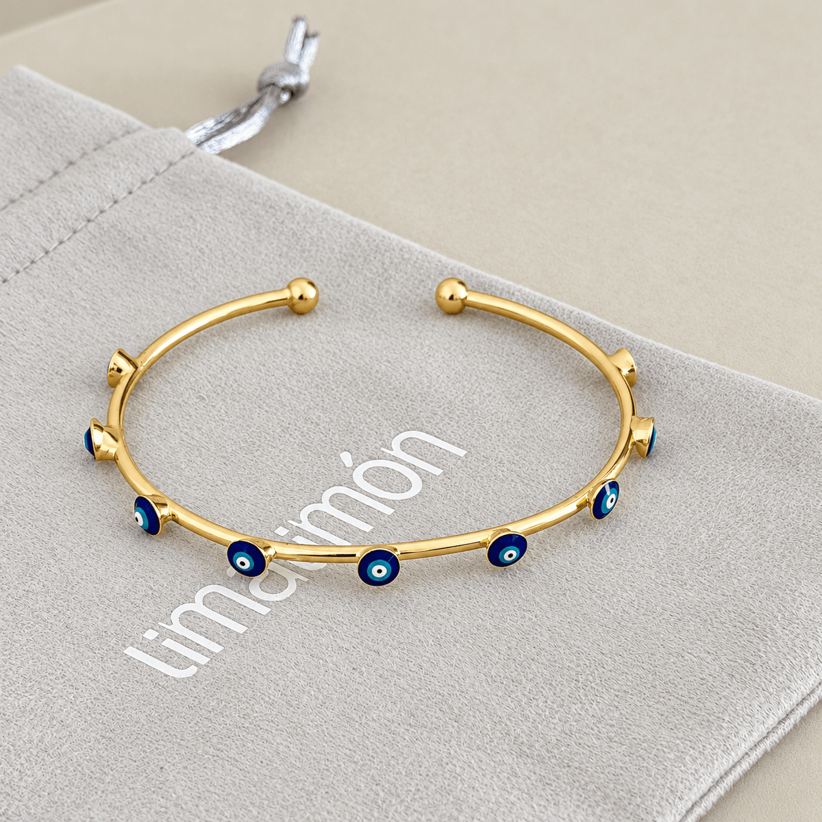 Blue Evil Eye Cuff Bracelet - Bracelets | LimaLimón Store - 2