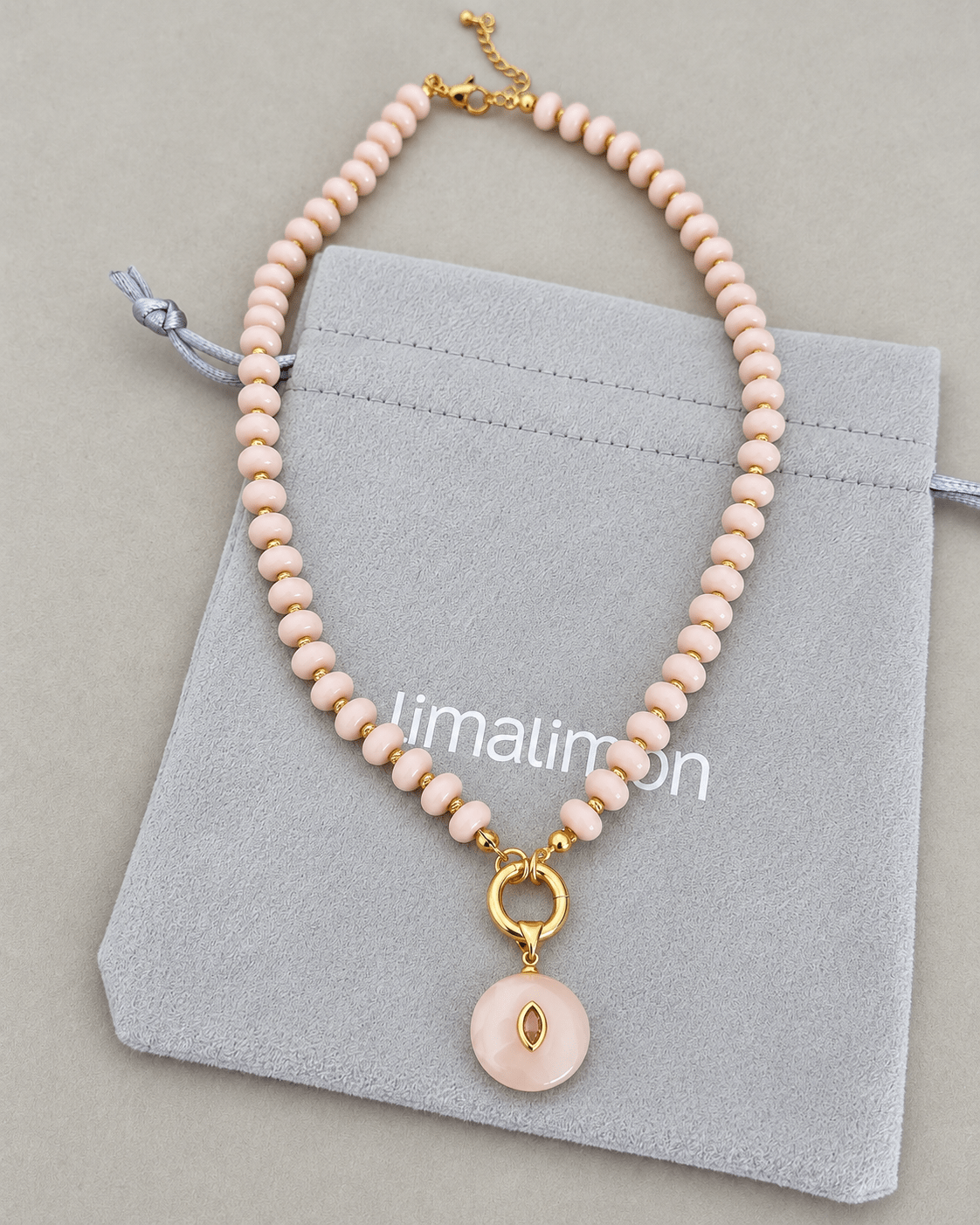 Blush Charm Beaded Necklace - Necklace | LimaLimón Store - 4