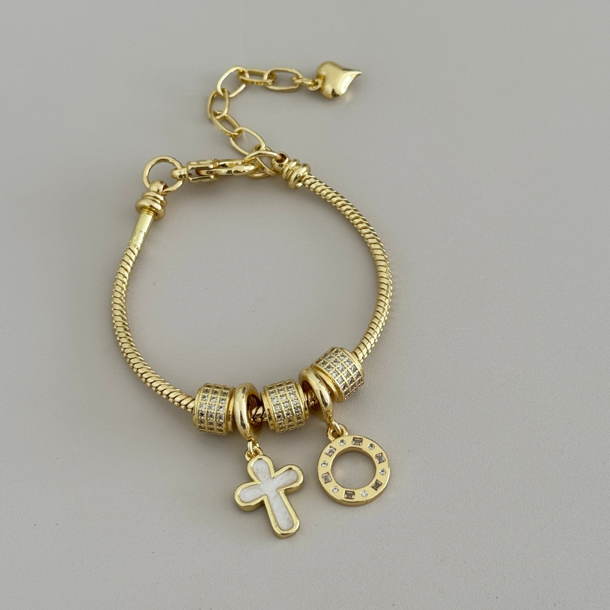 Charm Bracelet with Cross Circle Pendants - Bracelet | LimaLimón Store - 1