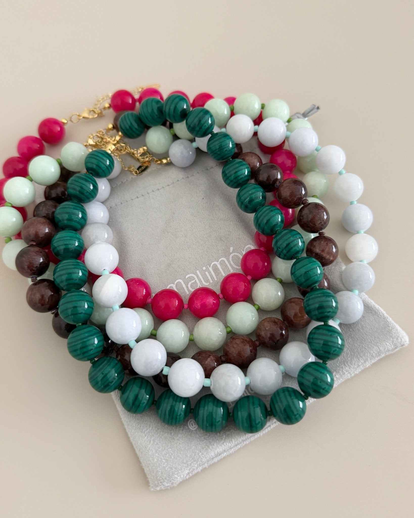 Chunky Beaded Statement Necklace - Necklaces | LimaLimón Store - 1
