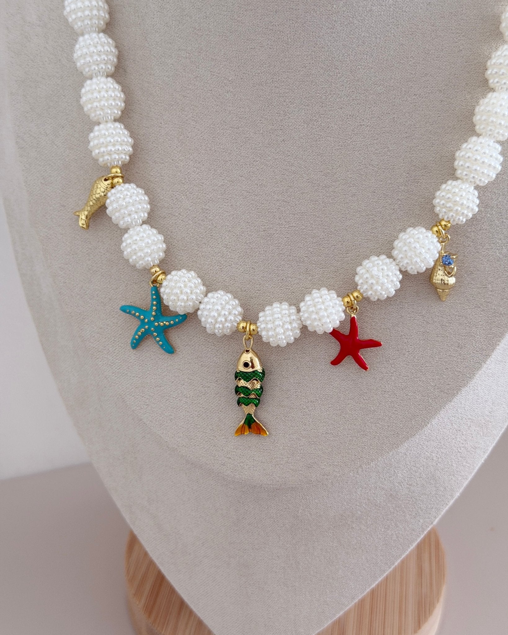 Coastal Charm Pearl Beaded Necklace - Necklaces | LimaLimón Store - 2