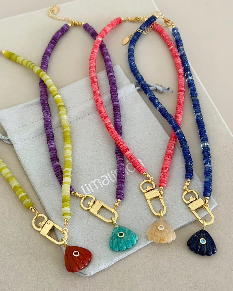 Coastal Shell Charm Necklace - Necklaces | LimaLimón Store - 1
