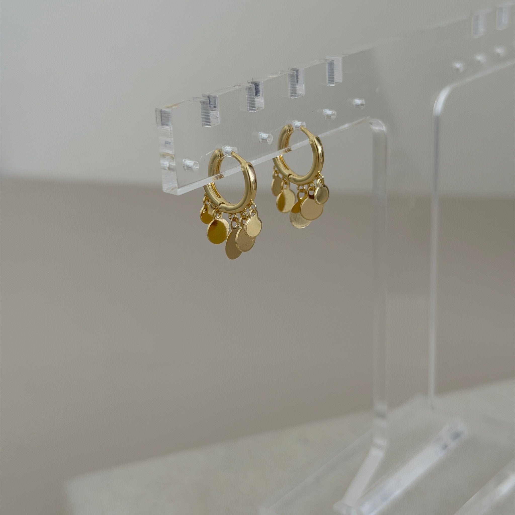 Coin Drop Hoop Earrings - Earring | LimaLimón Store - 2