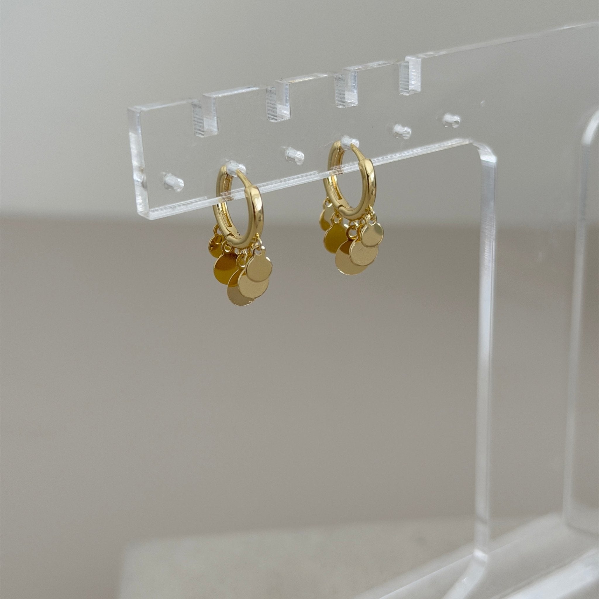 Coin Drop Hoop Earrings - Earring | LimaLimón Store - 1
