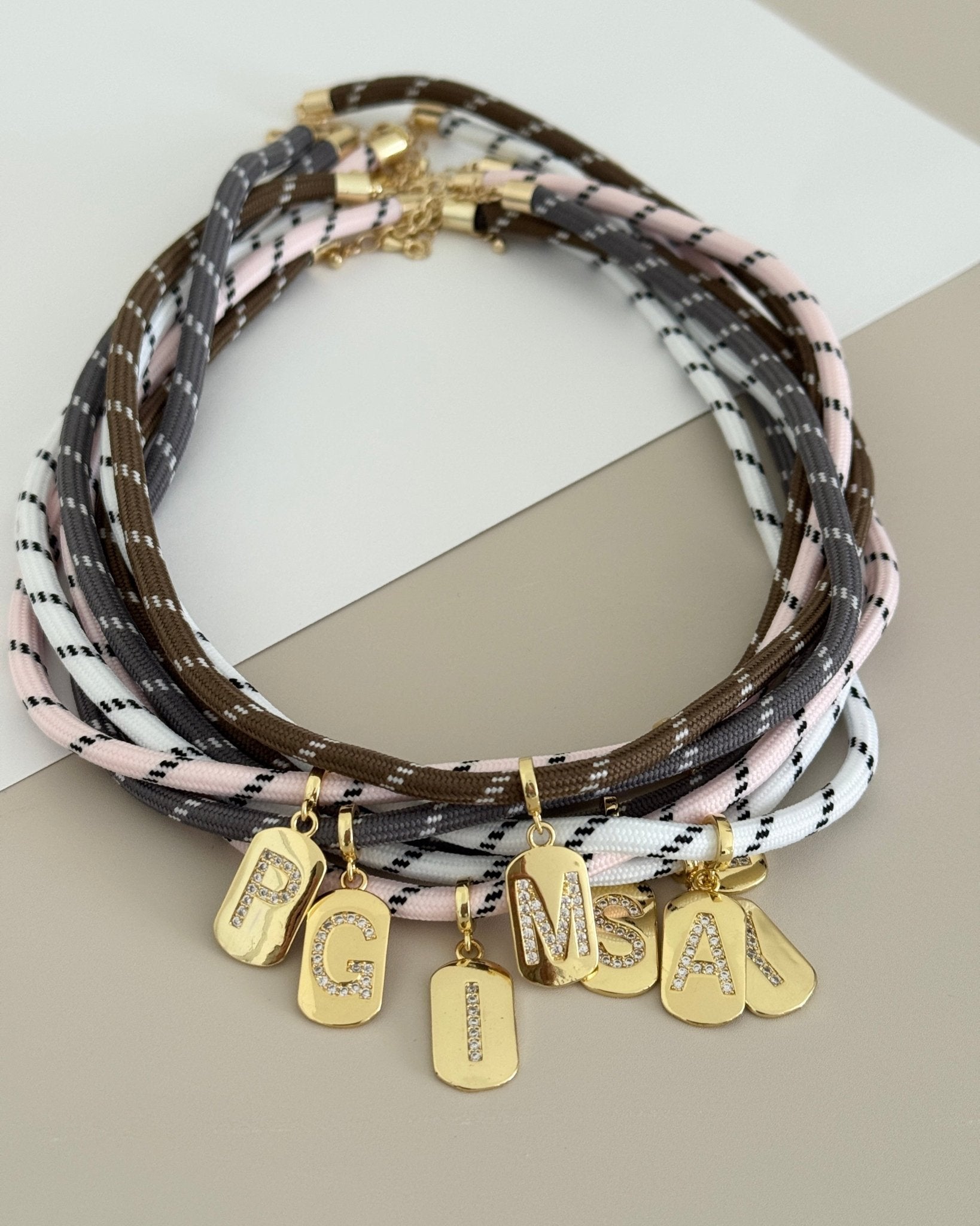 Color Cord Initial Necklace - Necklace | LimaLimón Store - 1