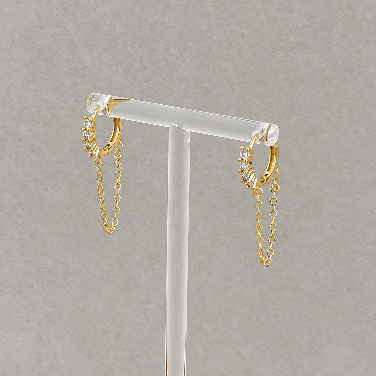 Color Sparkle Chain Huggie Earrings - Earring | LimaLimón Store - 6