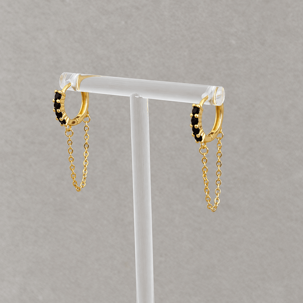 Color Sparkle Chain Huggie Earrings - Earring | LimaLimón Store - 4