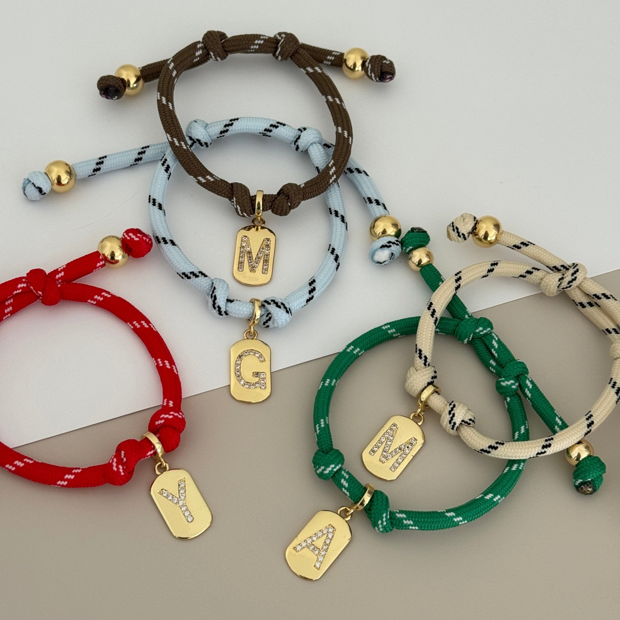 Colorful Initial Cord Bracelets - Bracelets | LimaLimón Store - 1