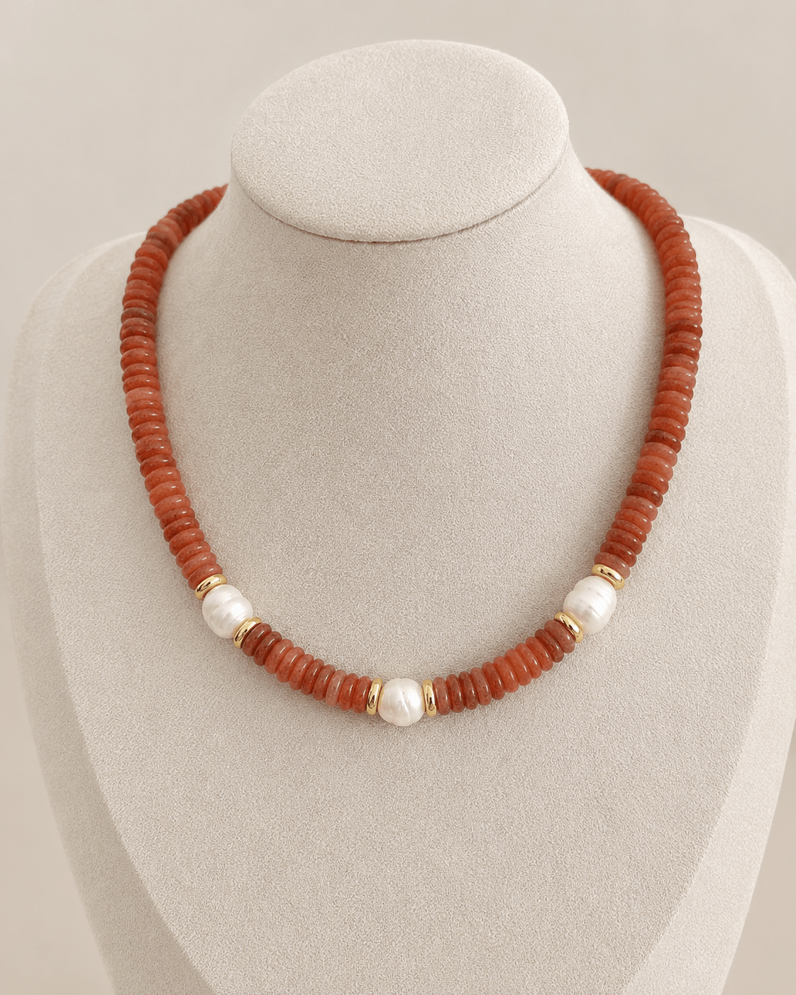 Coral & Pearl Beaded Choker - Necklace | LimaLimón Store - 1