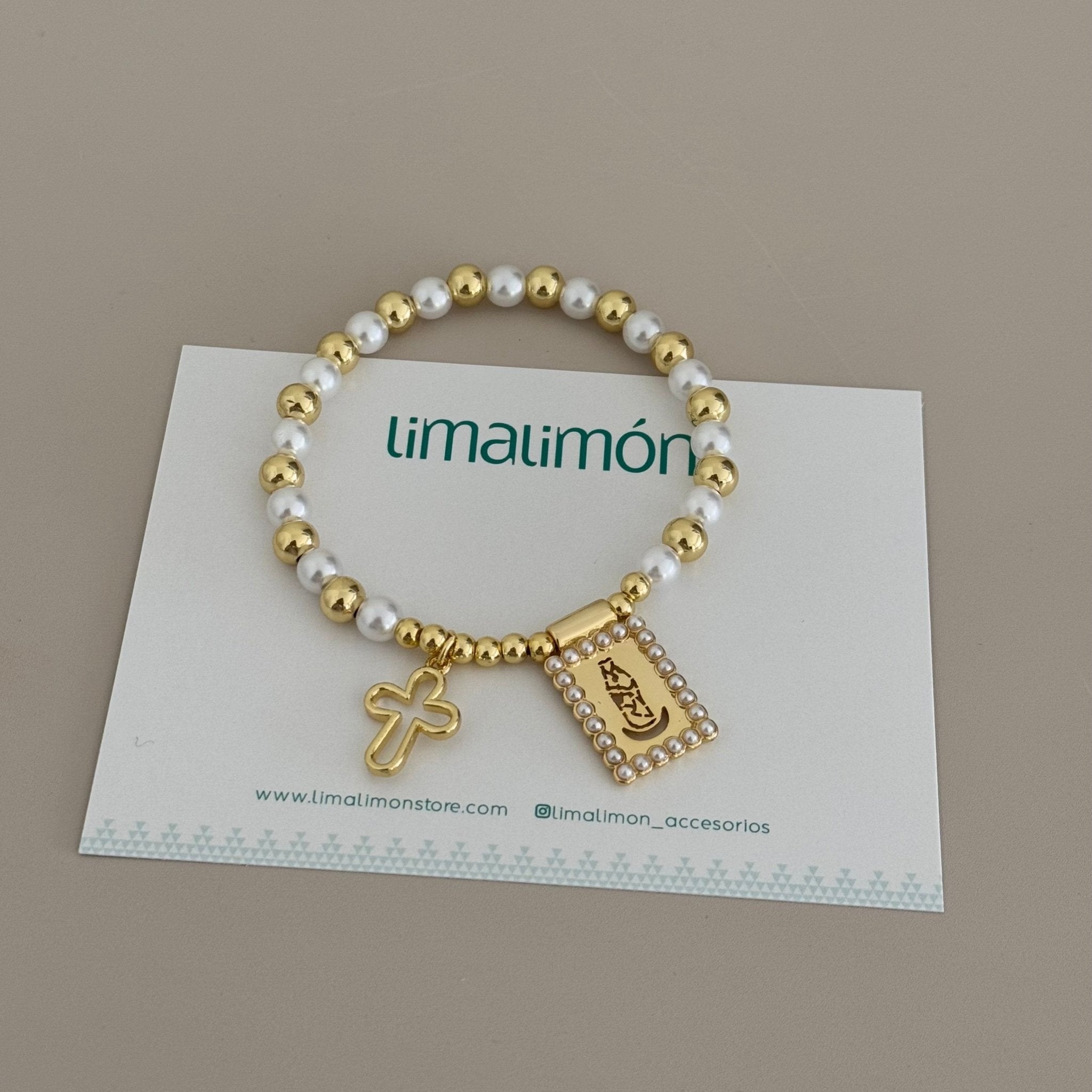Cross Pearl Bracelet - Bracelets | LimaLimón Store - 4