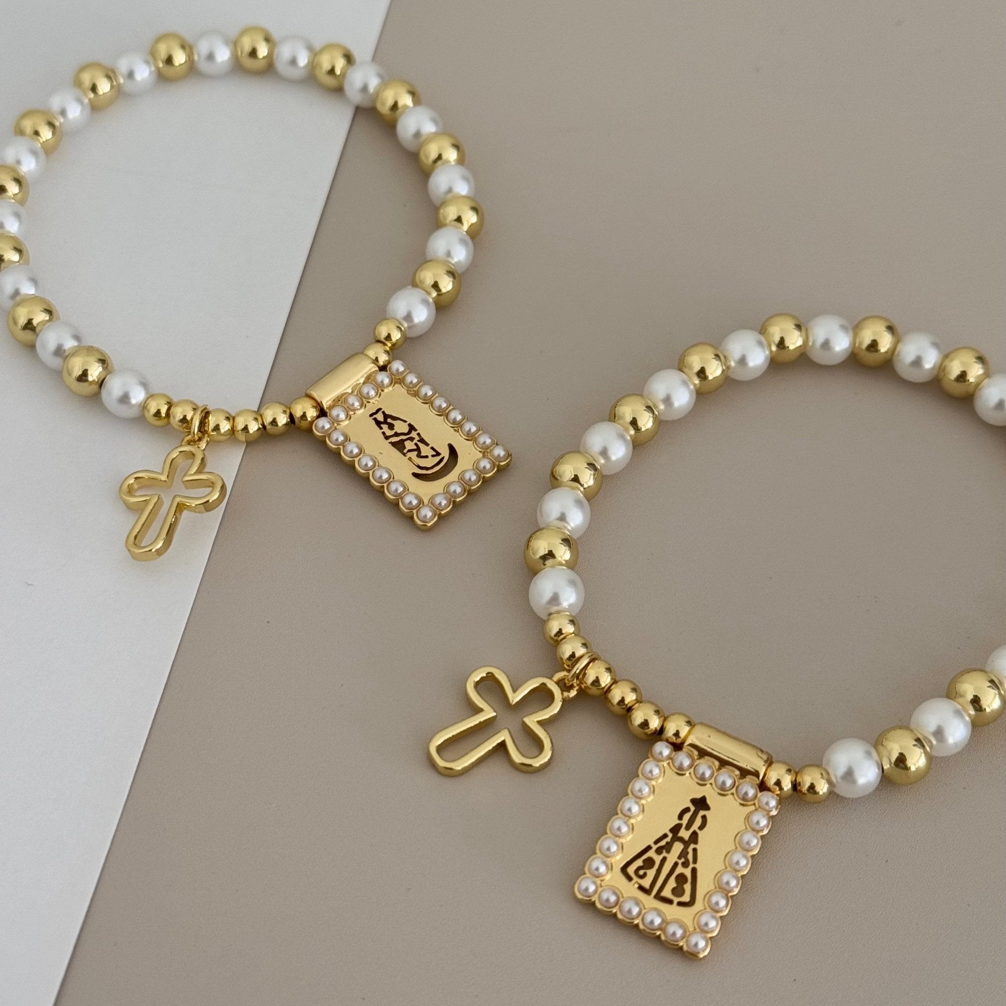 Cross Pearl Bracelet - LimaLimón Store