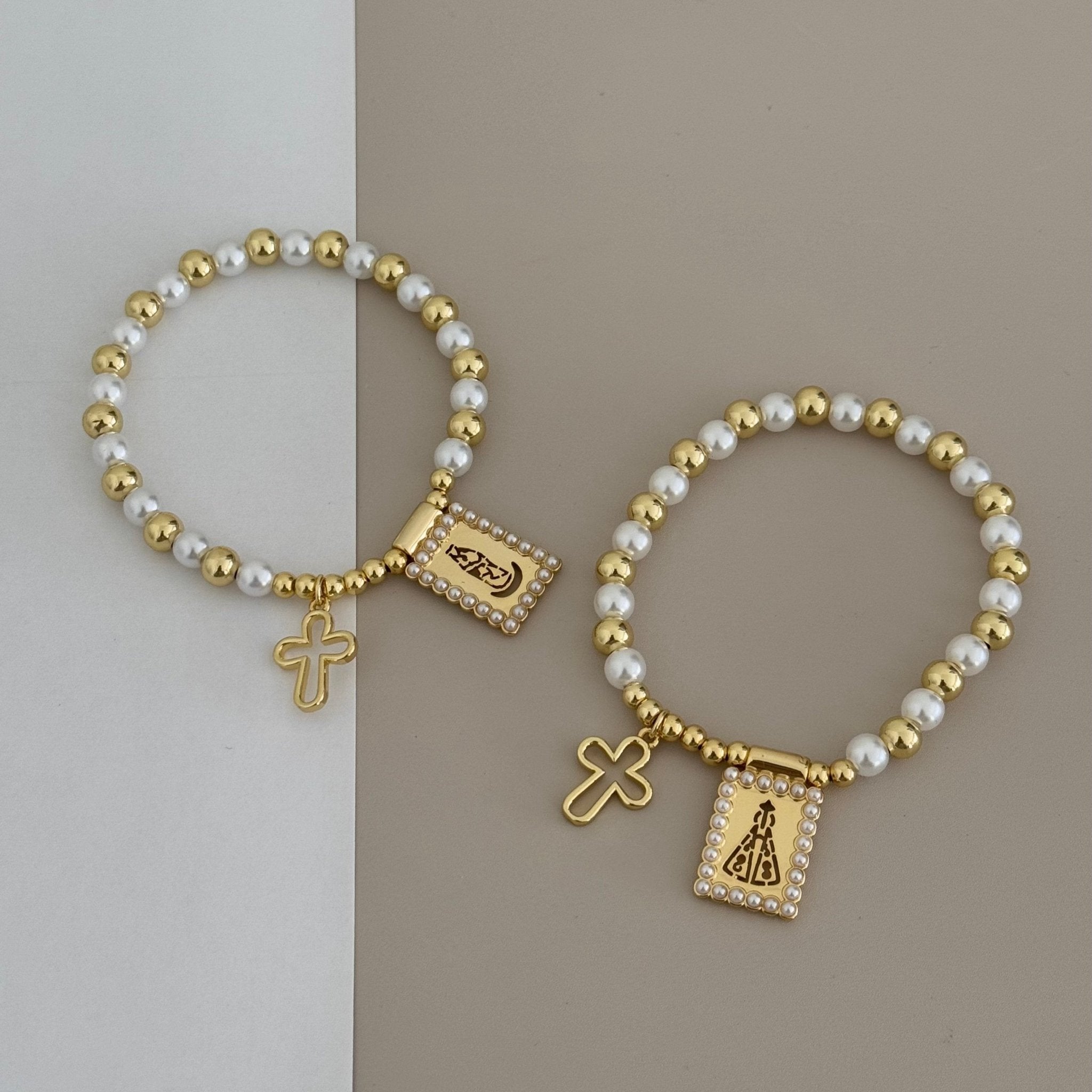 Cross Pearl Bracelet - LimaLimón Store