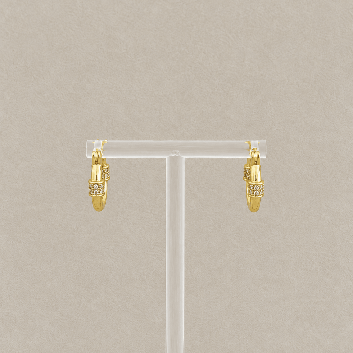 Crystal Accent Gold Hoops - Earring | LimaLimón Store - 3