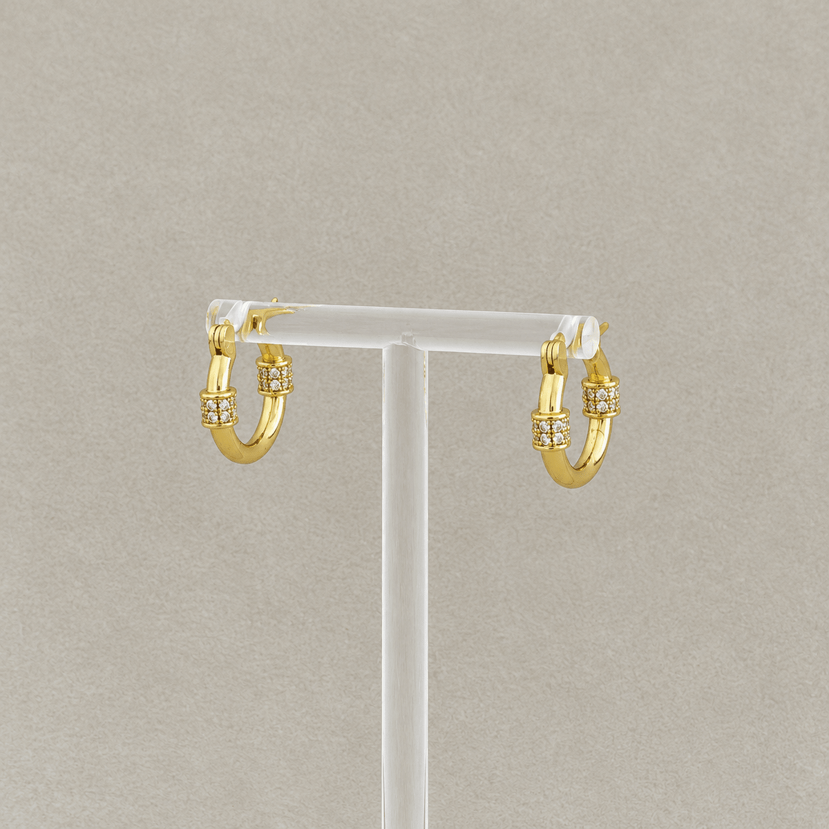 Crystal Accent Gold Hoops - Earring | LimaLimón Store - 2