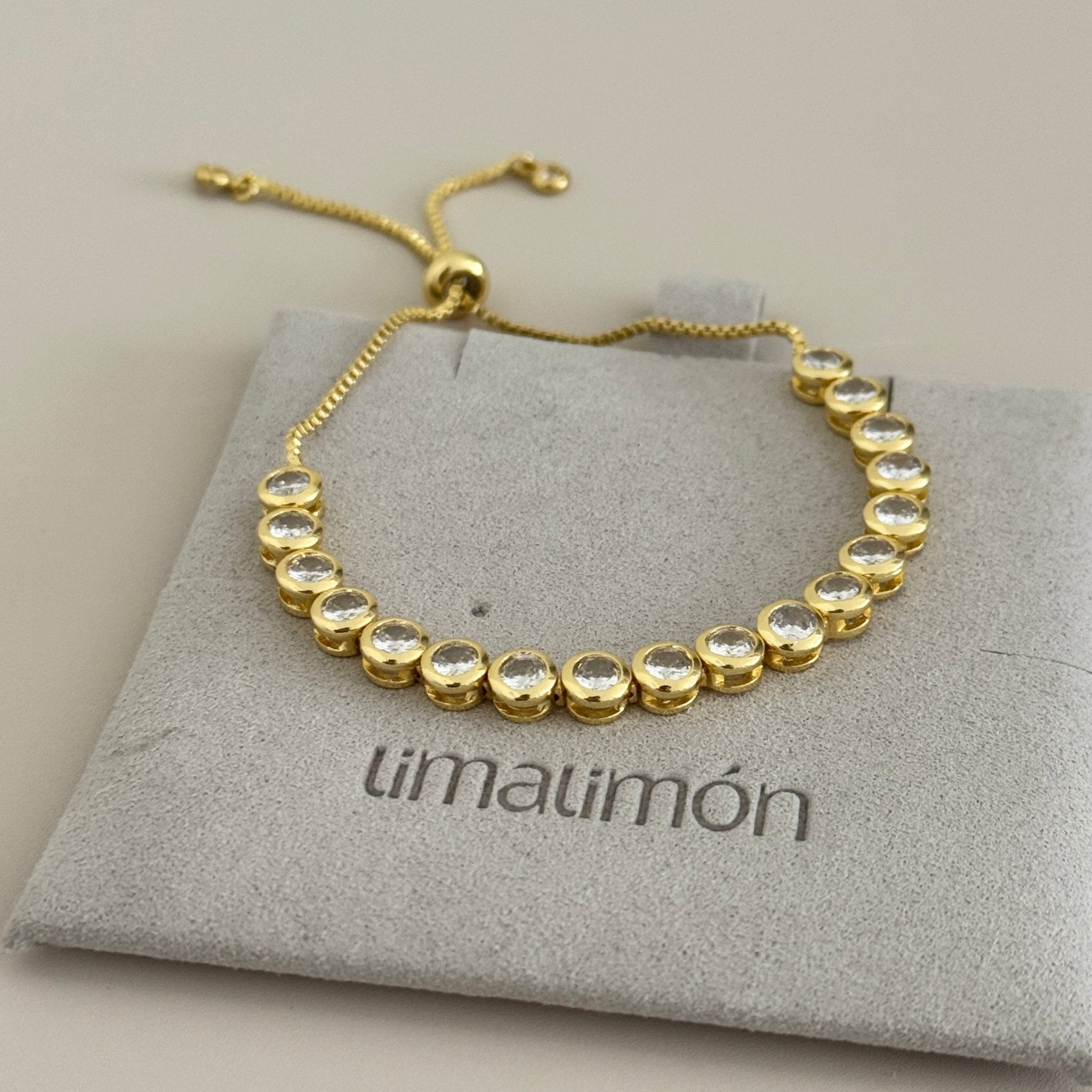 Crystal Bezel Adjustable Bracelet - Bracelets | LimaLimón Store - 4