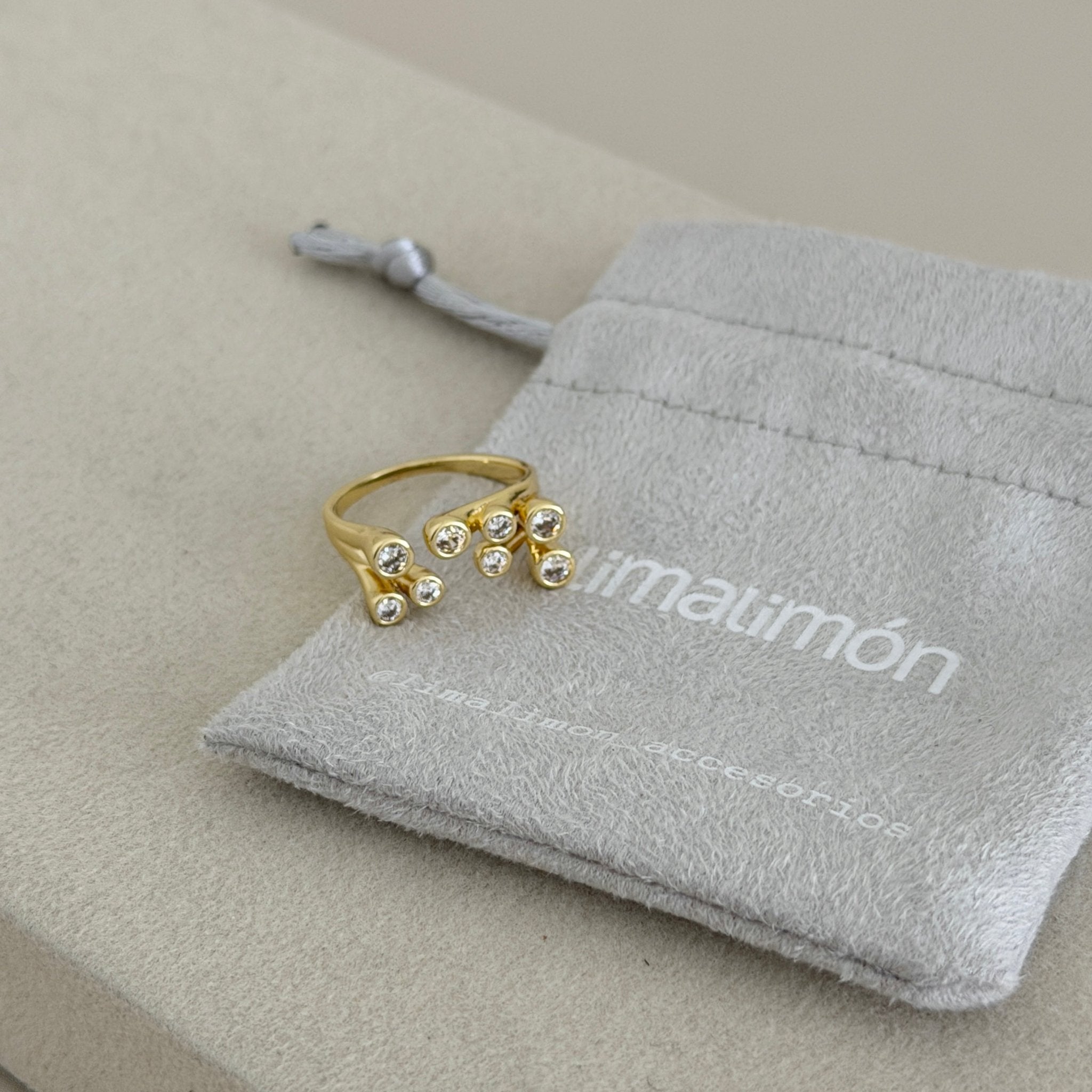 Crystal Cluster Open Ring - ring jewelry | LimaLimón Store - 2