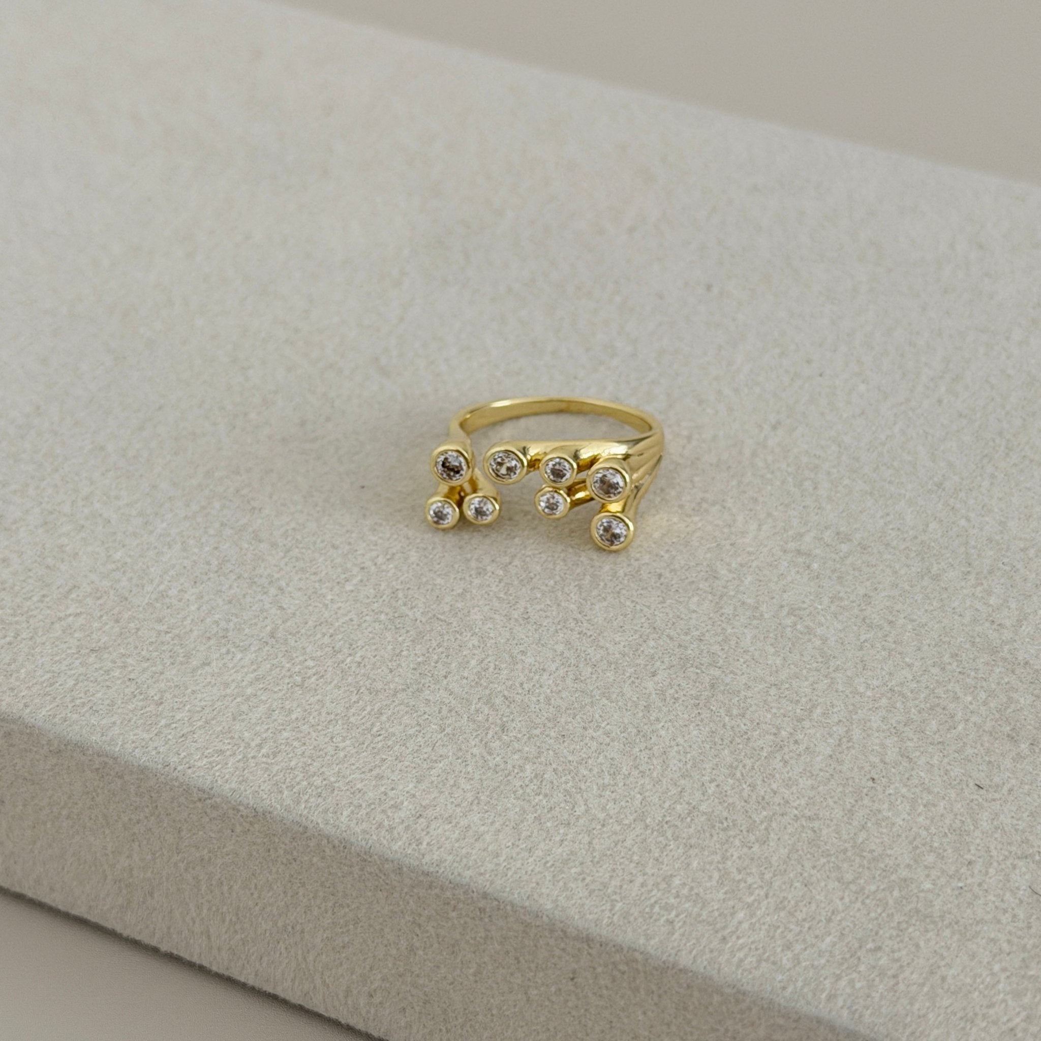 Crystal Cluster Open Ring - ring jewelry | LimaLimón Store - 1