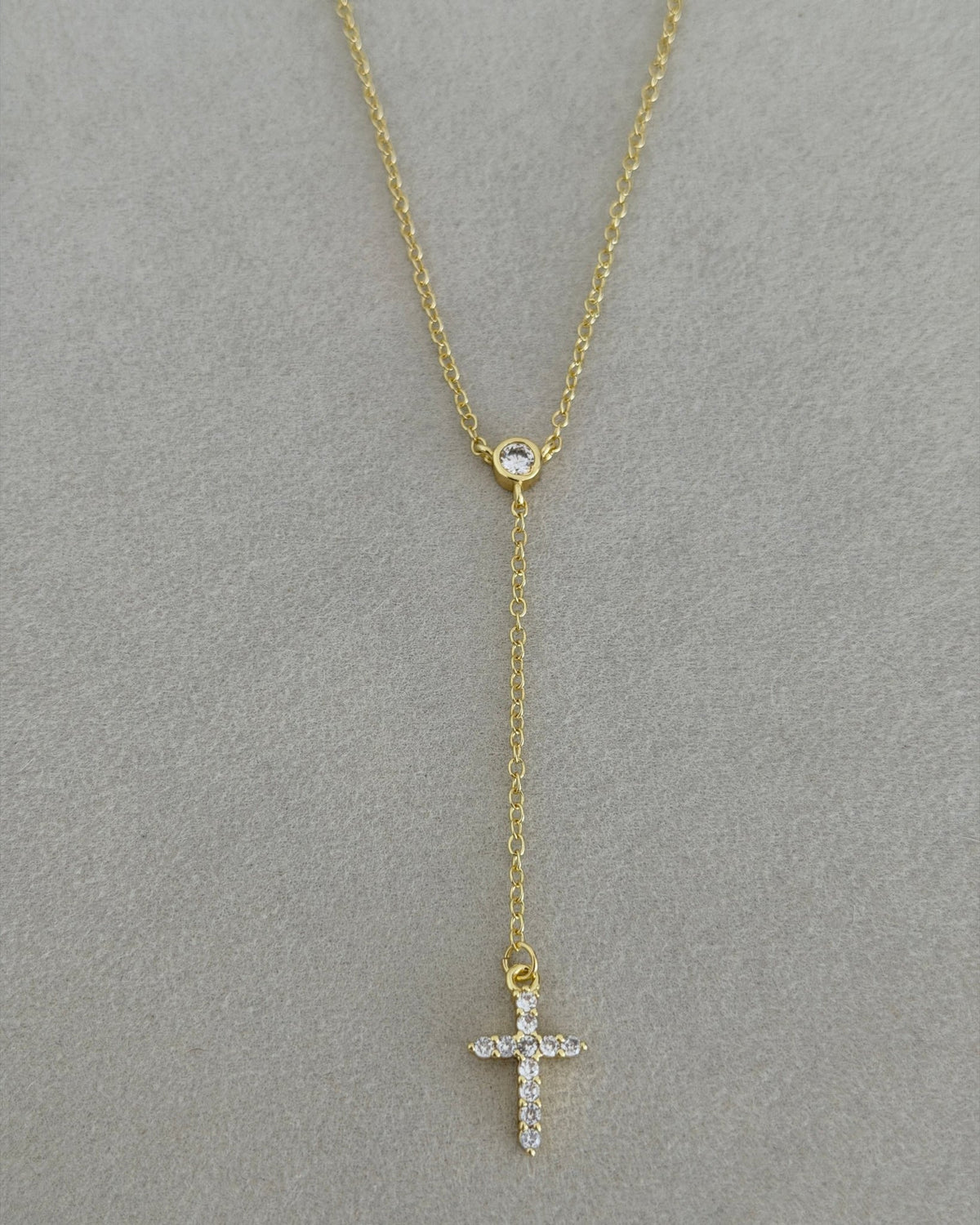 Crystal Cross Lariat Necklace - Necklaces | LimaLimón Store - 4