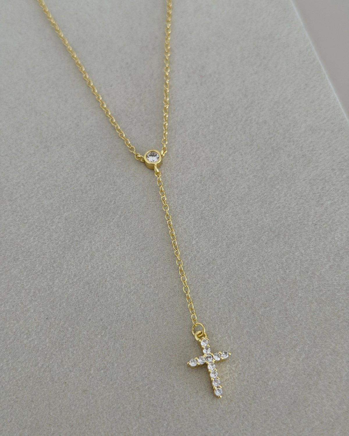 Crystal Cross Lariat Necklace - Necklaces | LimaLimón Store - 5