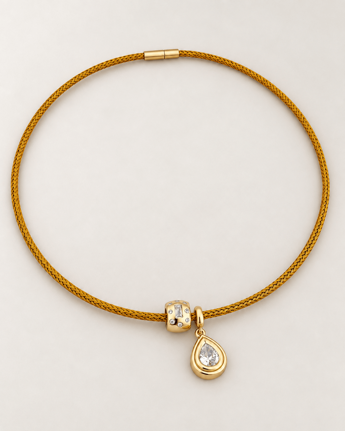 Crystal Drop Cord Necklace - Necklaces | LimaLimón Store - 1