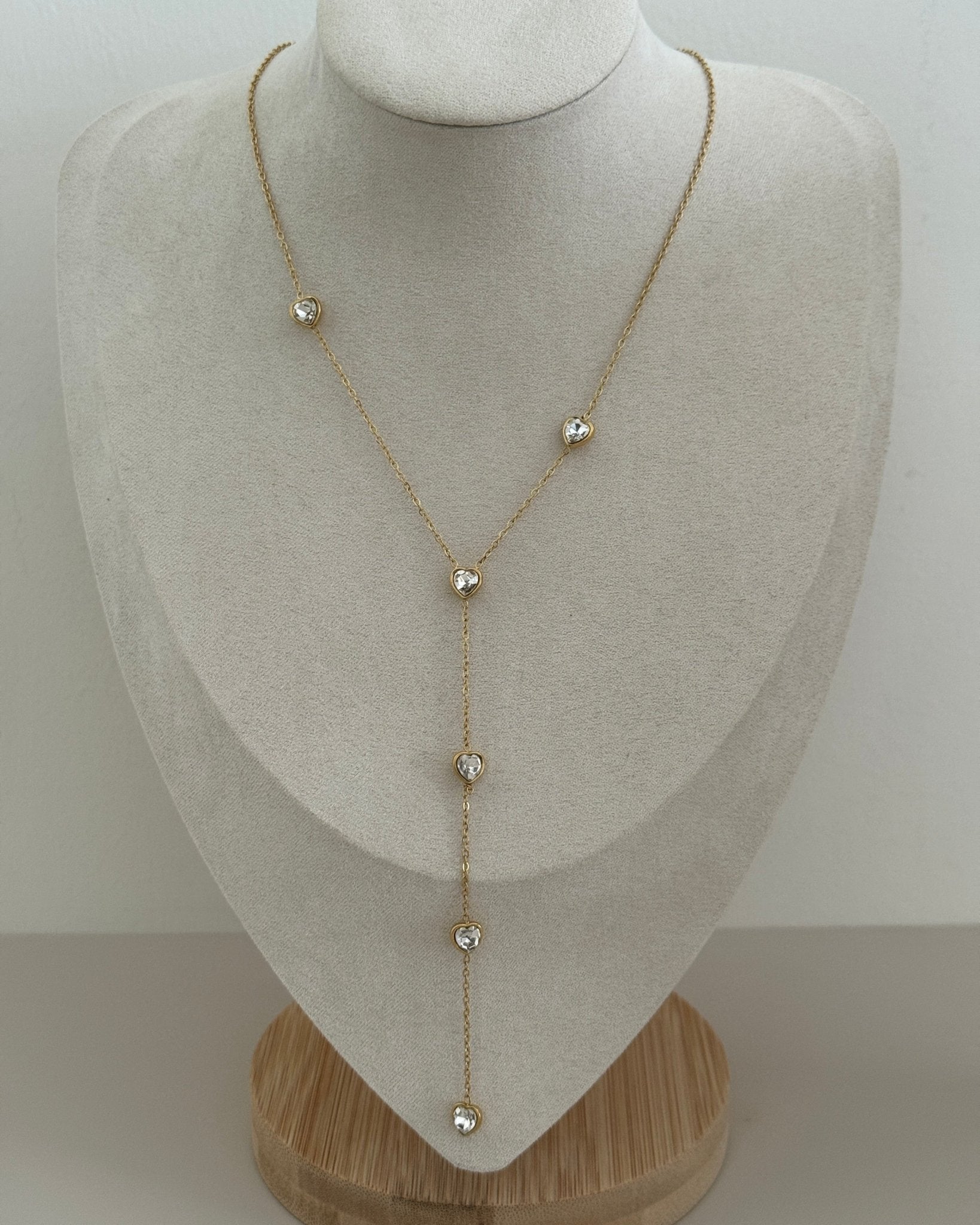 Crystal Droplet Lariat Necklace - Necklace | LimaLimón Store - 2