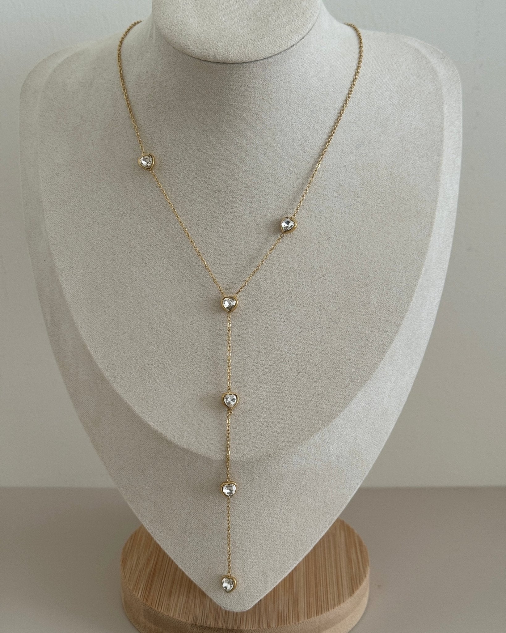 Crystal Droplet Lariat Necklace - Necklace | LimaLimón Store - 1