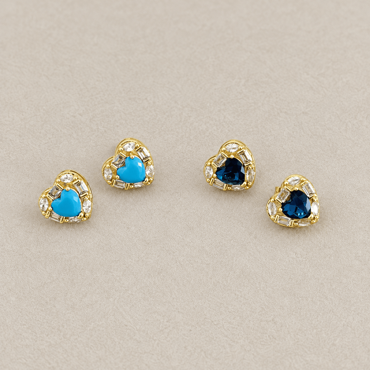 Crystal Heart Stud Earrings - Earring | LimaLimón Store - 1