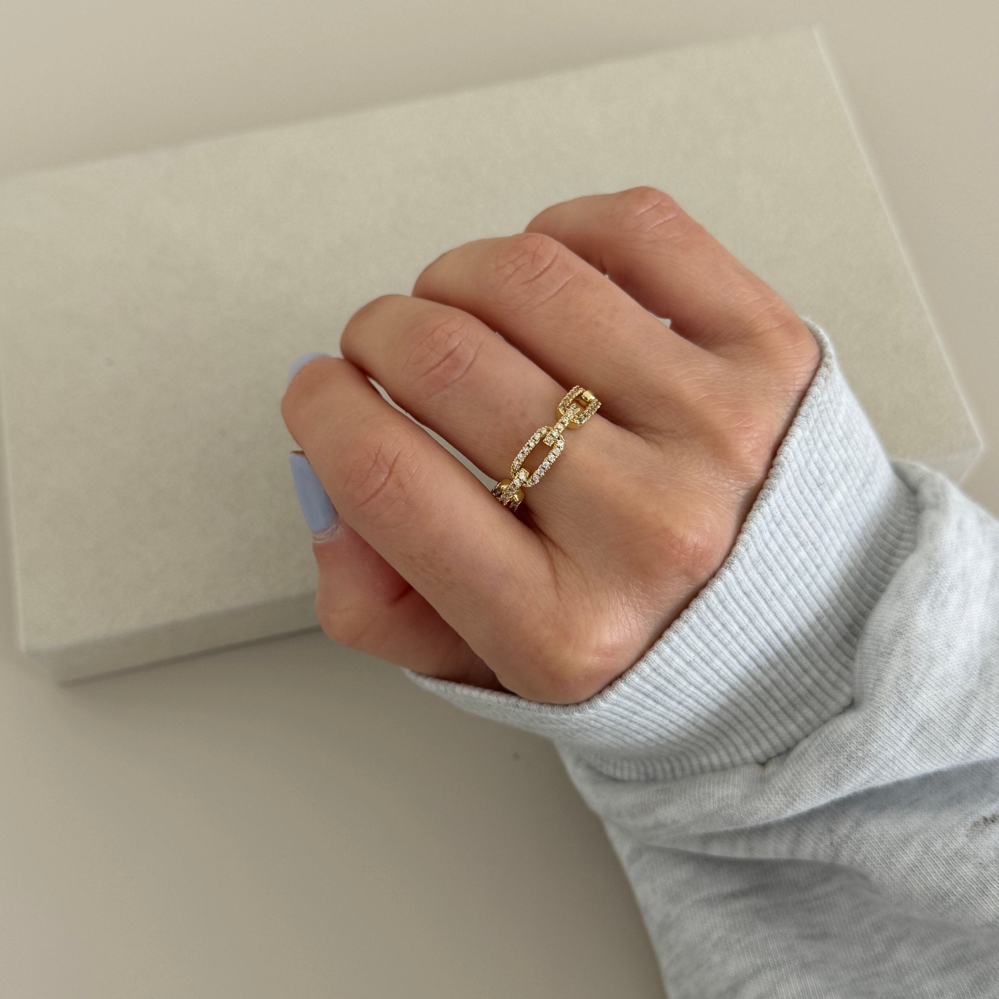 Crystal Link Open Ring - ring jewelry | LimaLimón Store - 3
