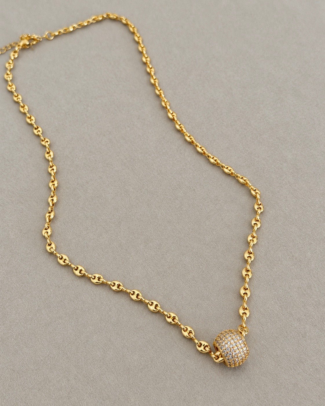 Crystal Sphere Chain Necklace - Necklaces | LimaLimón Store - 1