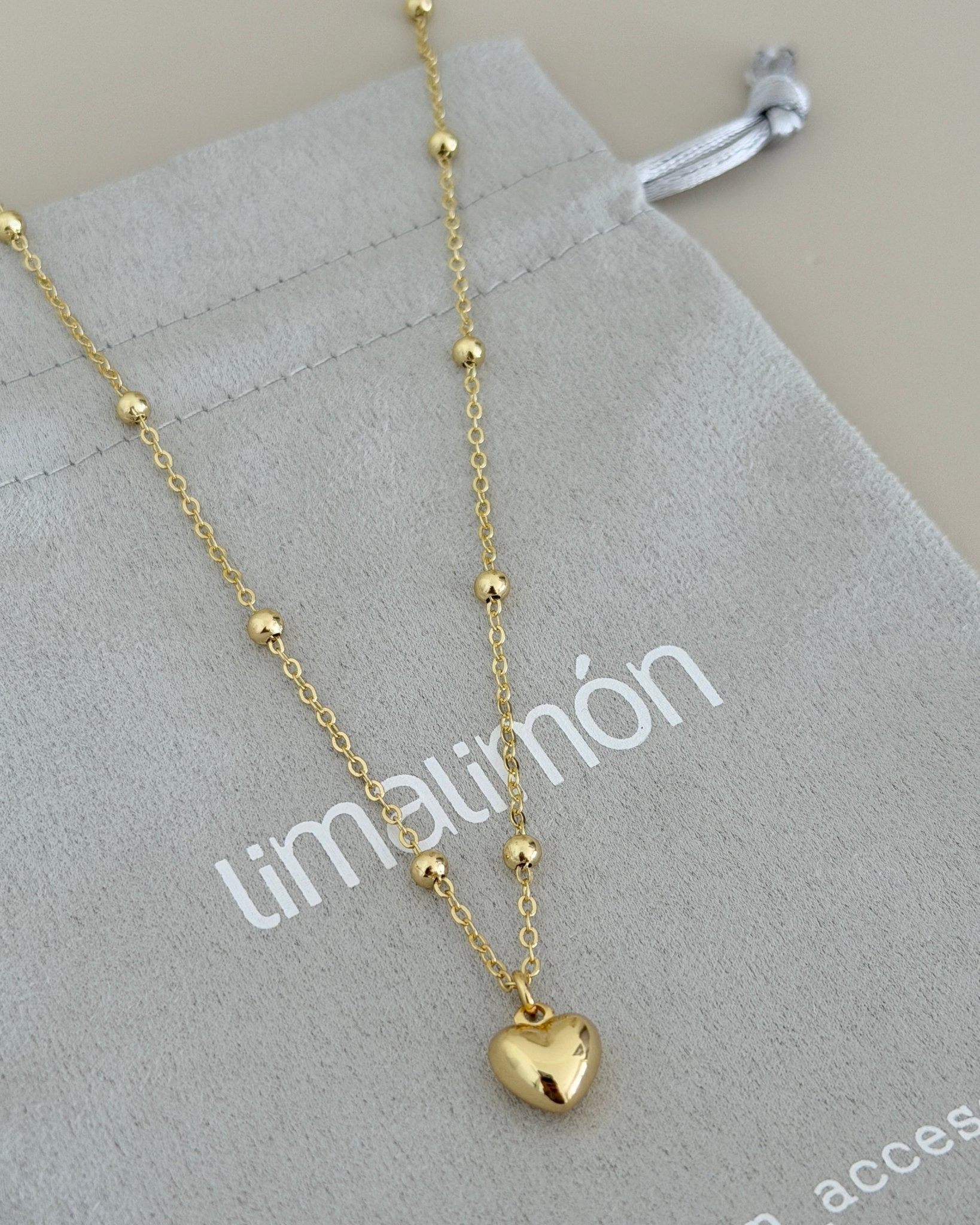 Dainty Heart Bead Necklace - Necklace | LimaLimón Store - 4