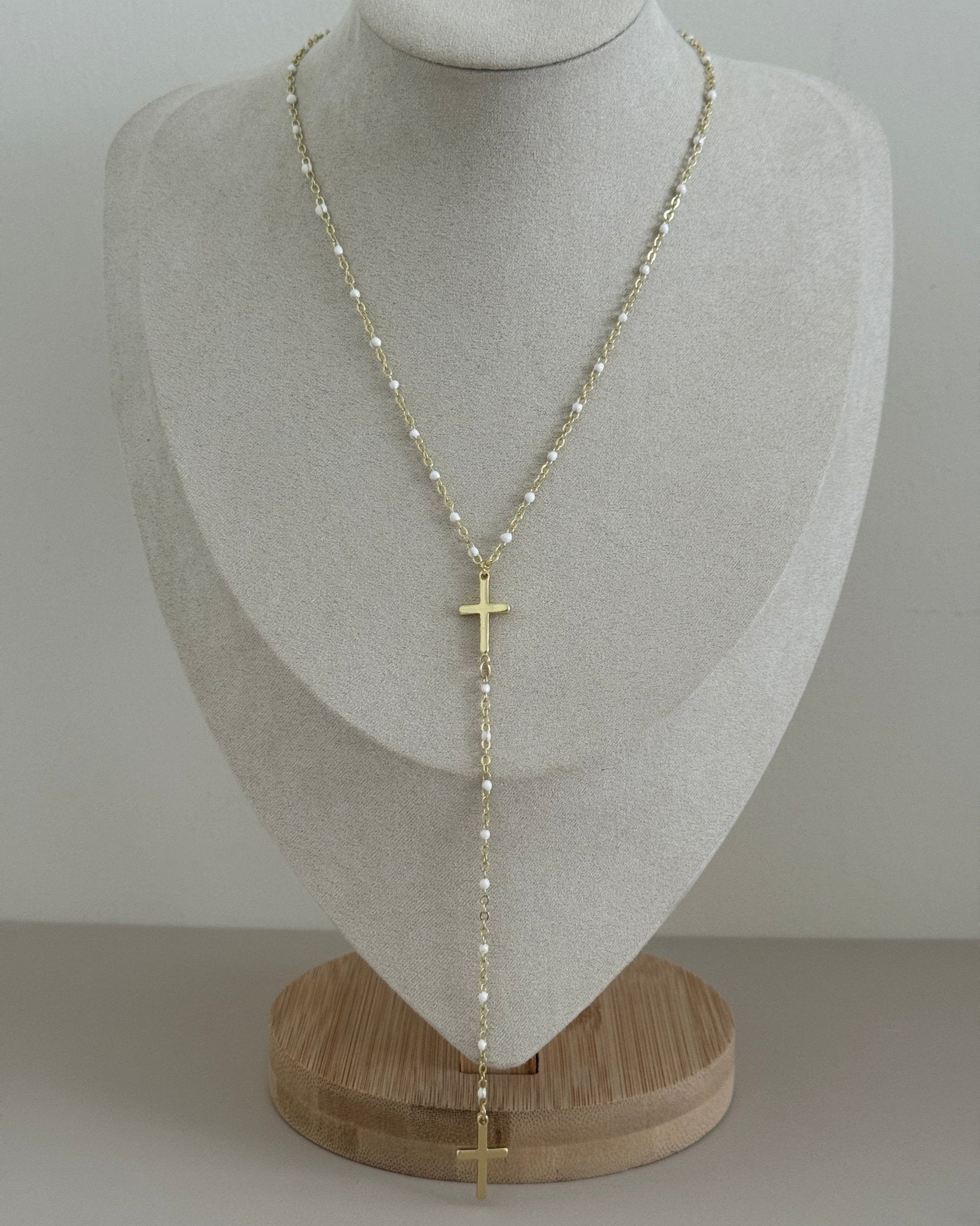 Double Cross Rosary - Inspired Necklace - Necklaces | LimaLimón Store - 2