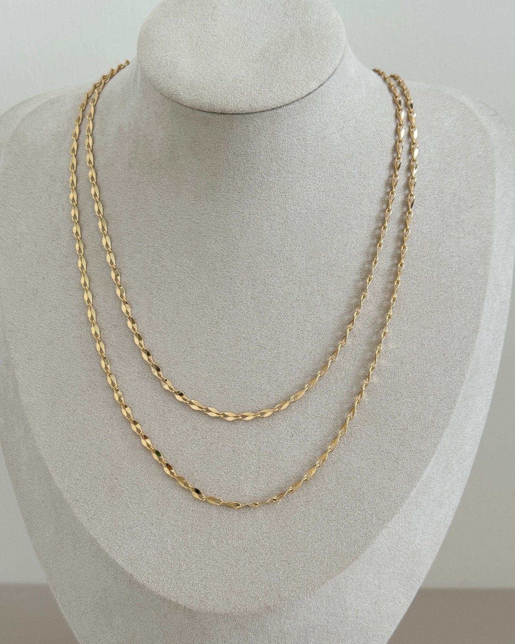 Double Layer Twisted Rope Chain Necklace - Necklaces | LimaLimón Store - 1