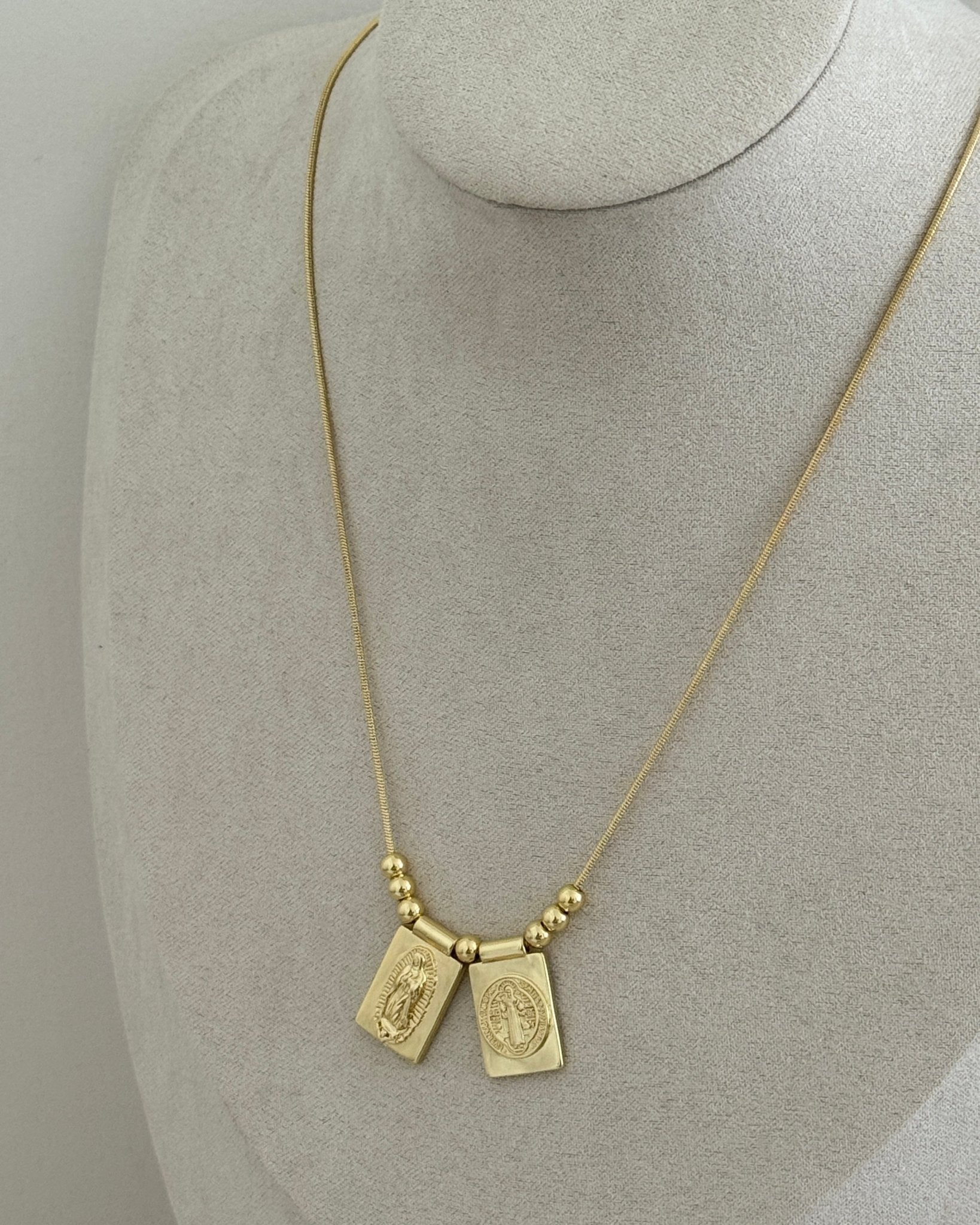 Double Religious Pendant Necklace - Necklace | LimaLimón Store - 2