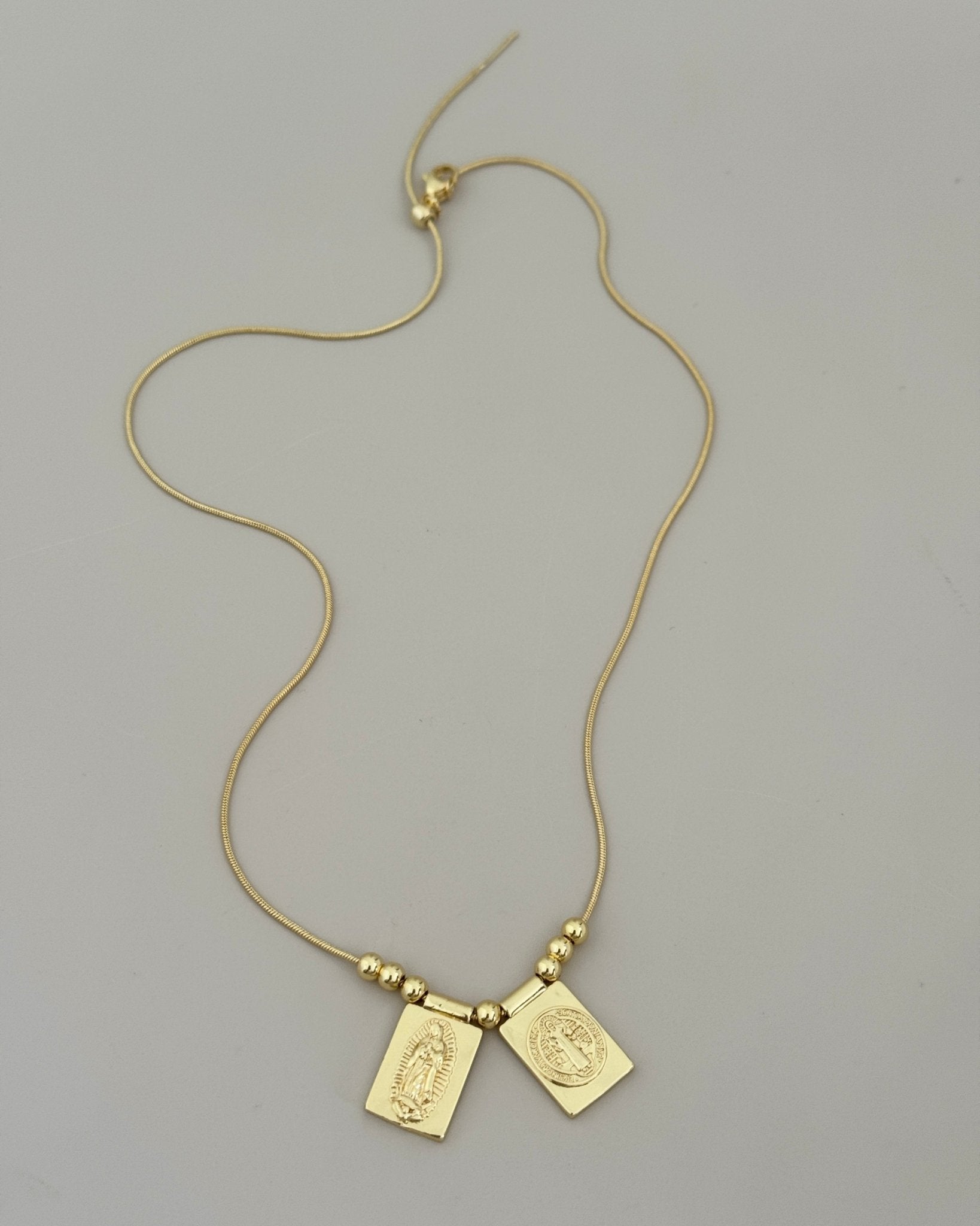 Double Religious Pendant Necklace - Necklace | LimaLimón Store - 1