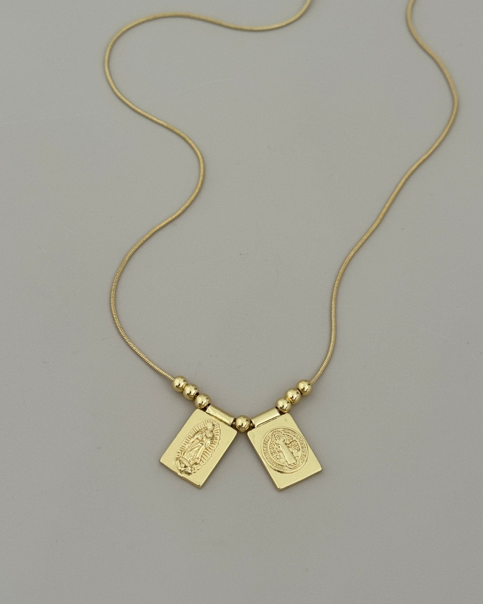 Double Religious Pendant Necklace - Necklace | LimaLimón Store - 5